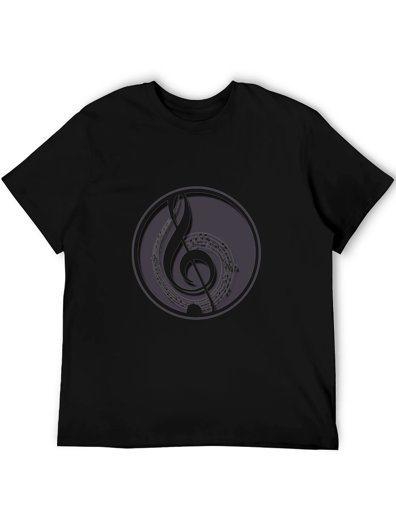 Music Treble Clef Graphic Black T-Shirt