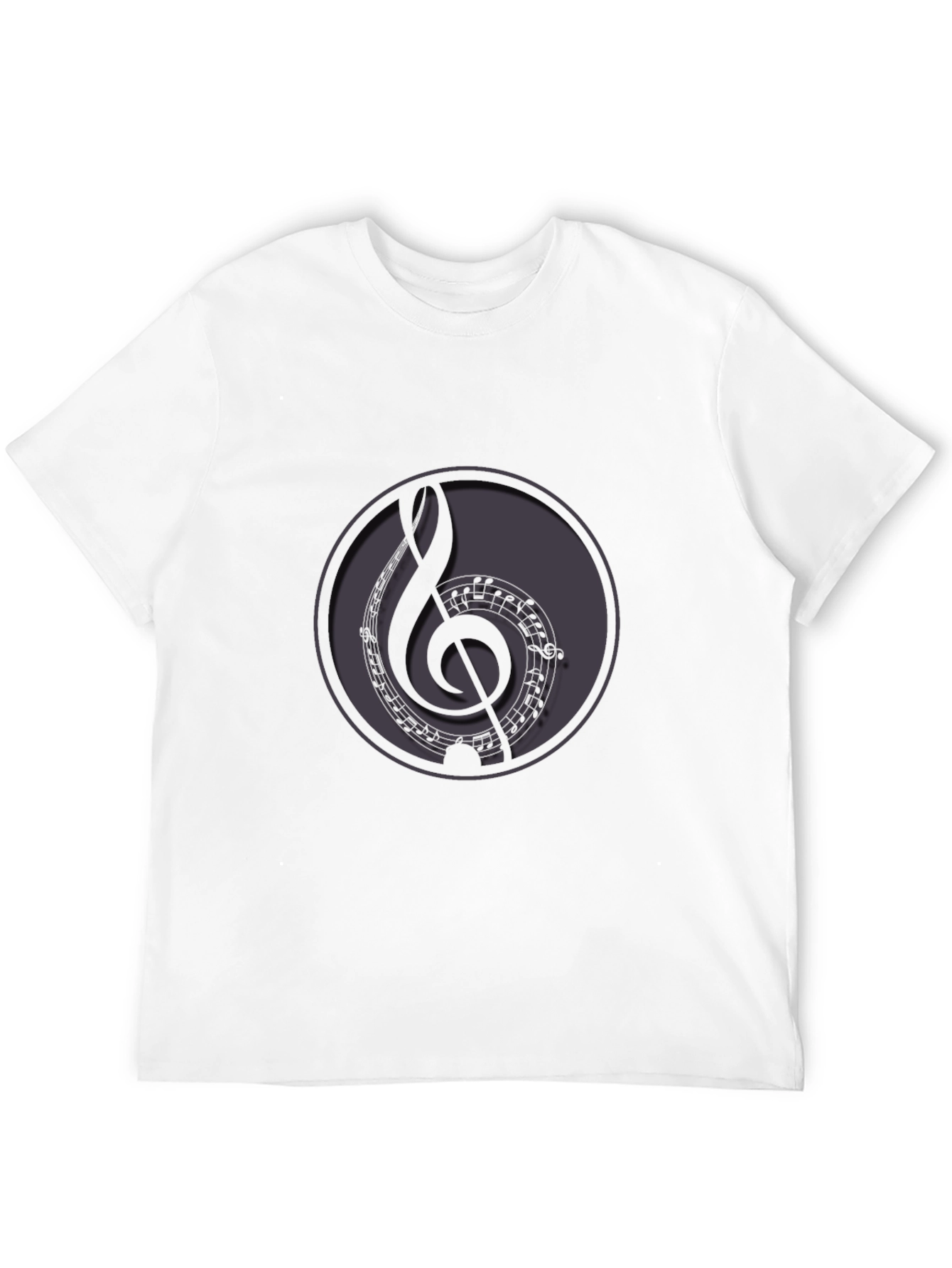Music Treble Clef Graphic Black T-Shirt