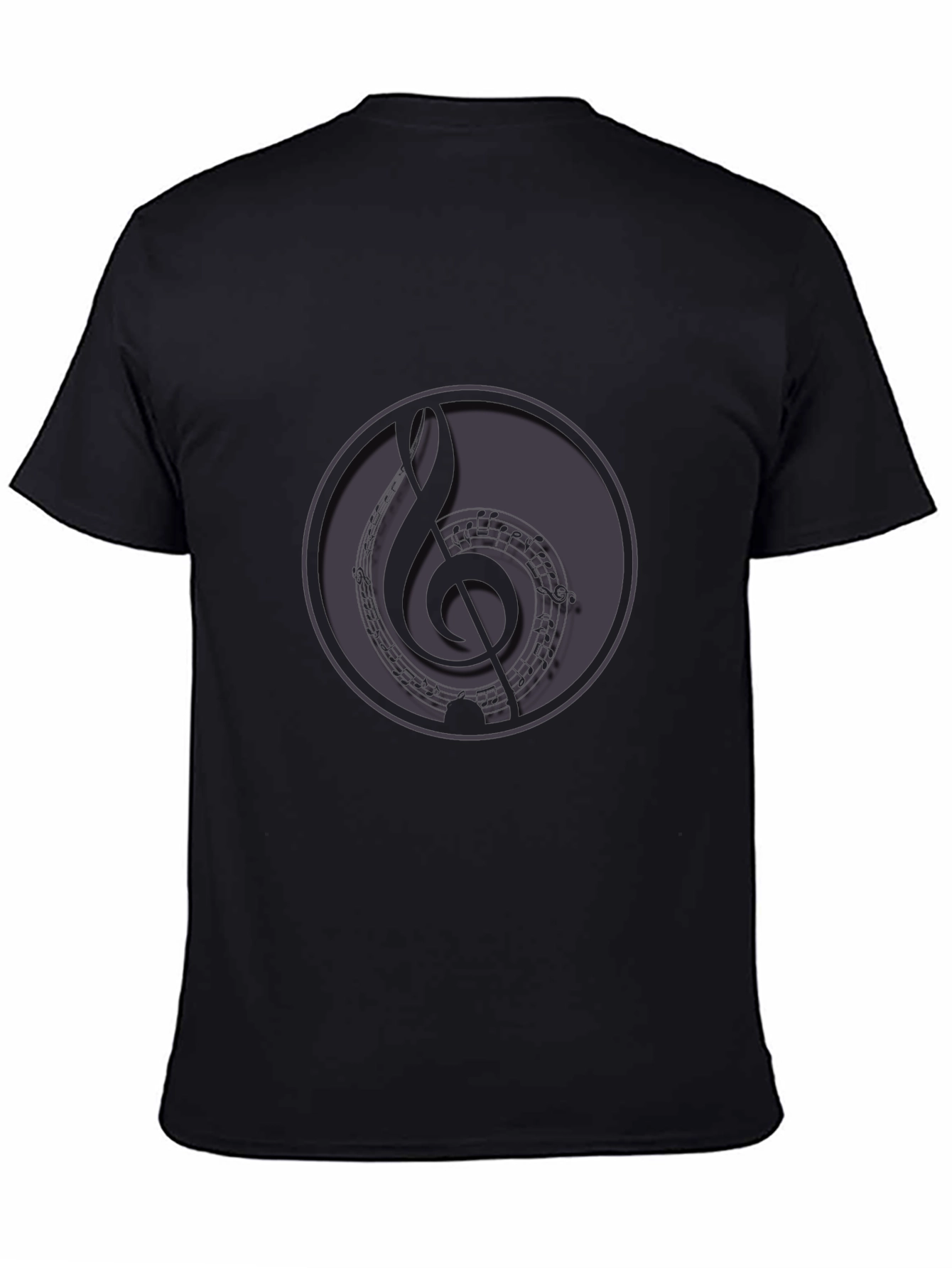 Music Treble Clef Graphic Black T-Shirt