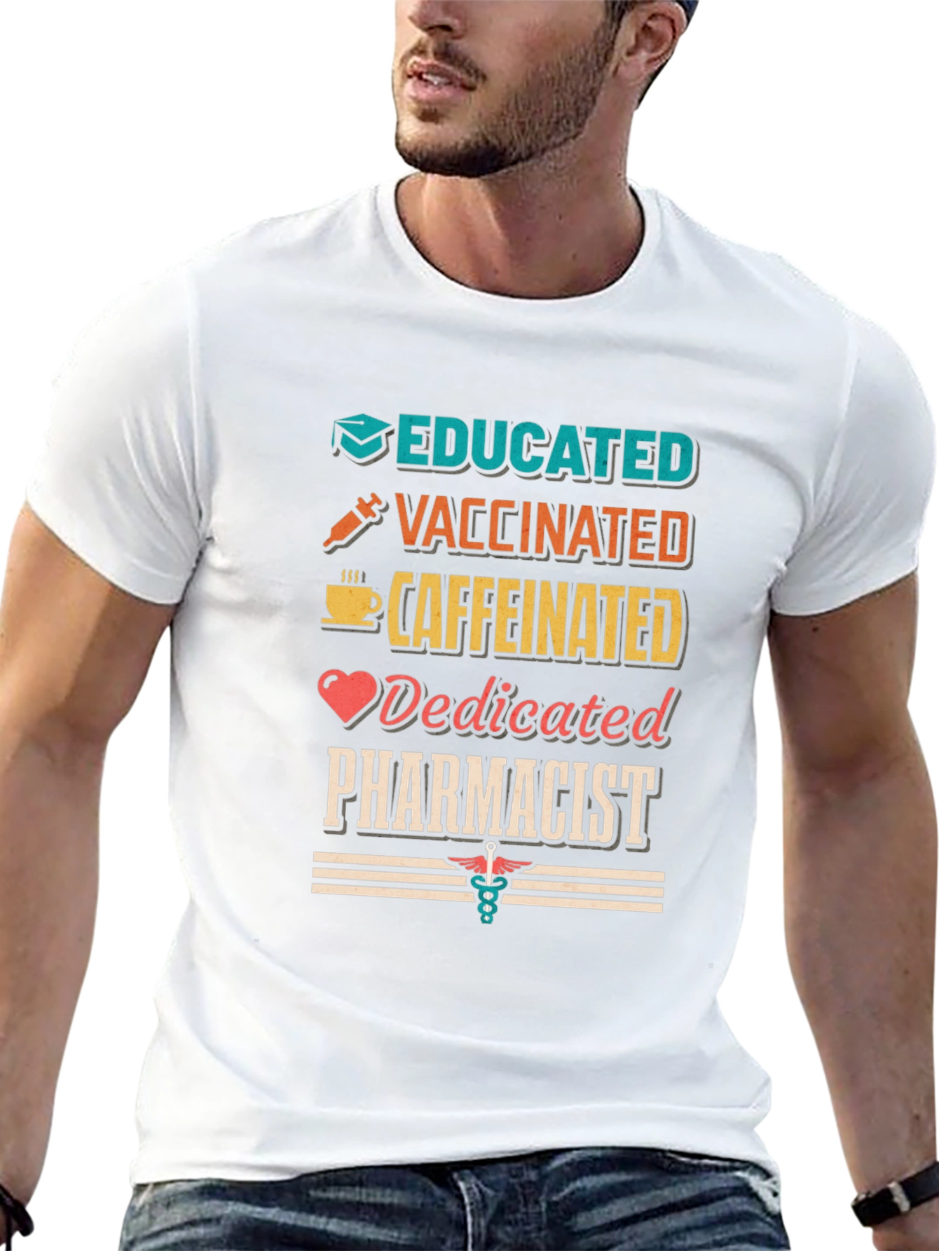Educated Vaccinated Caffeinated Pharmacist T-Shirt