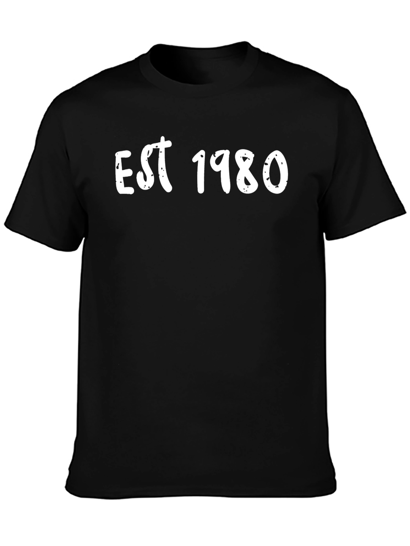 Est. 1980 Graphic T-Shirt - Black Casual Stylish