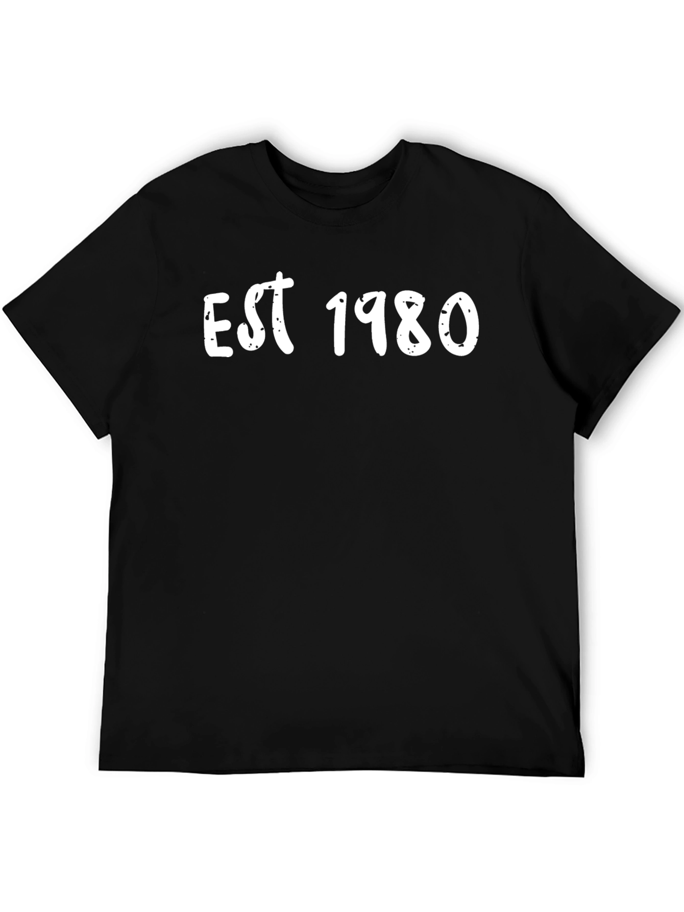 Est. 1980 Graphic T-Shirt - Black Casual Stylish