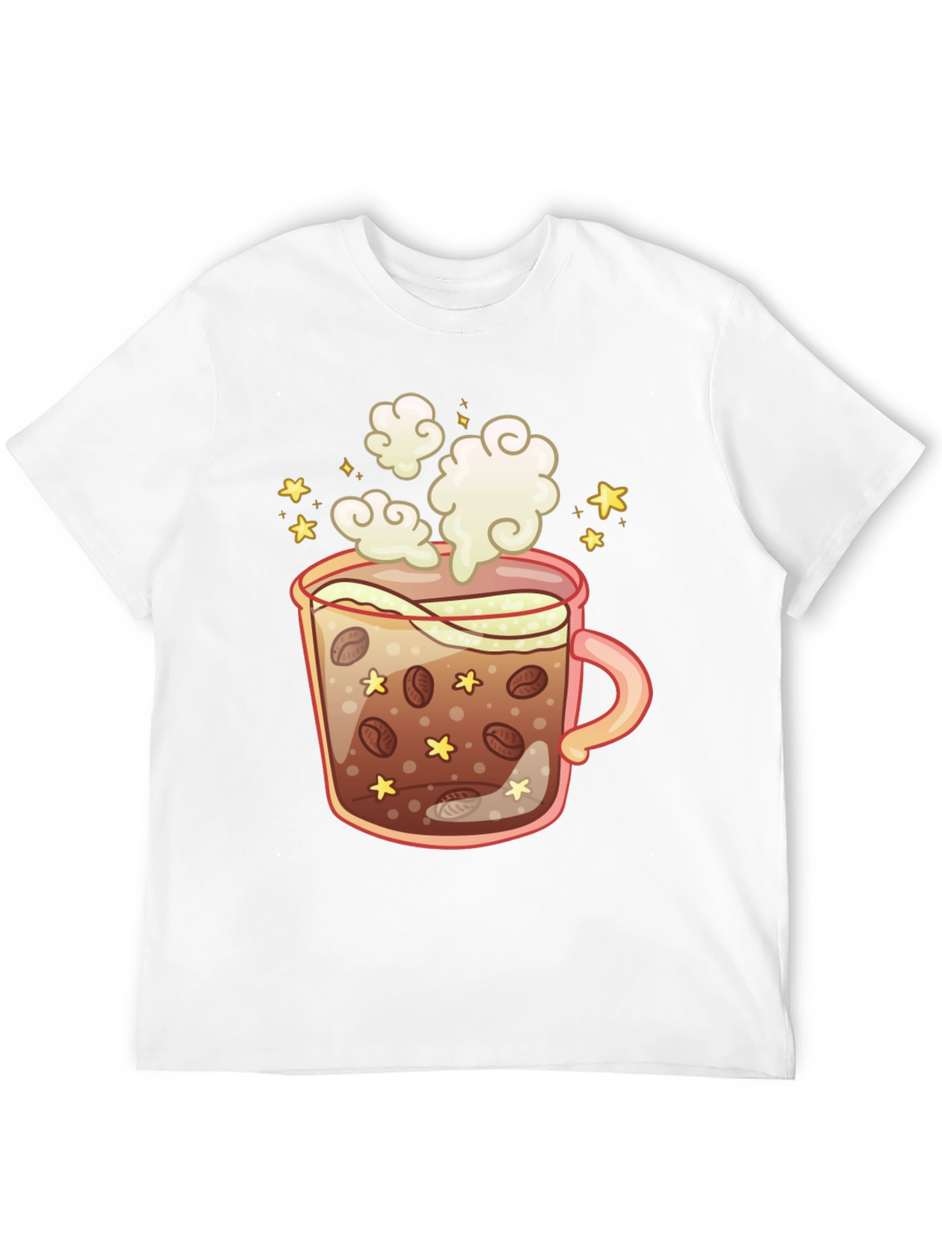 Coffee Cup Graphic Tee - Black Cotton T-Shirt