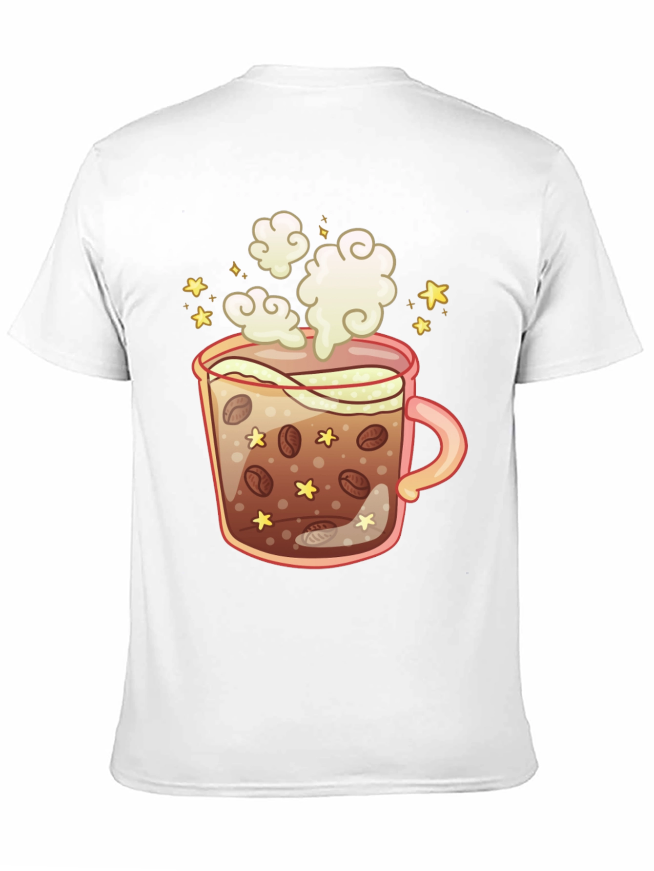Coffee Cup Graphic Tee - Black Cotton T-Shirt
