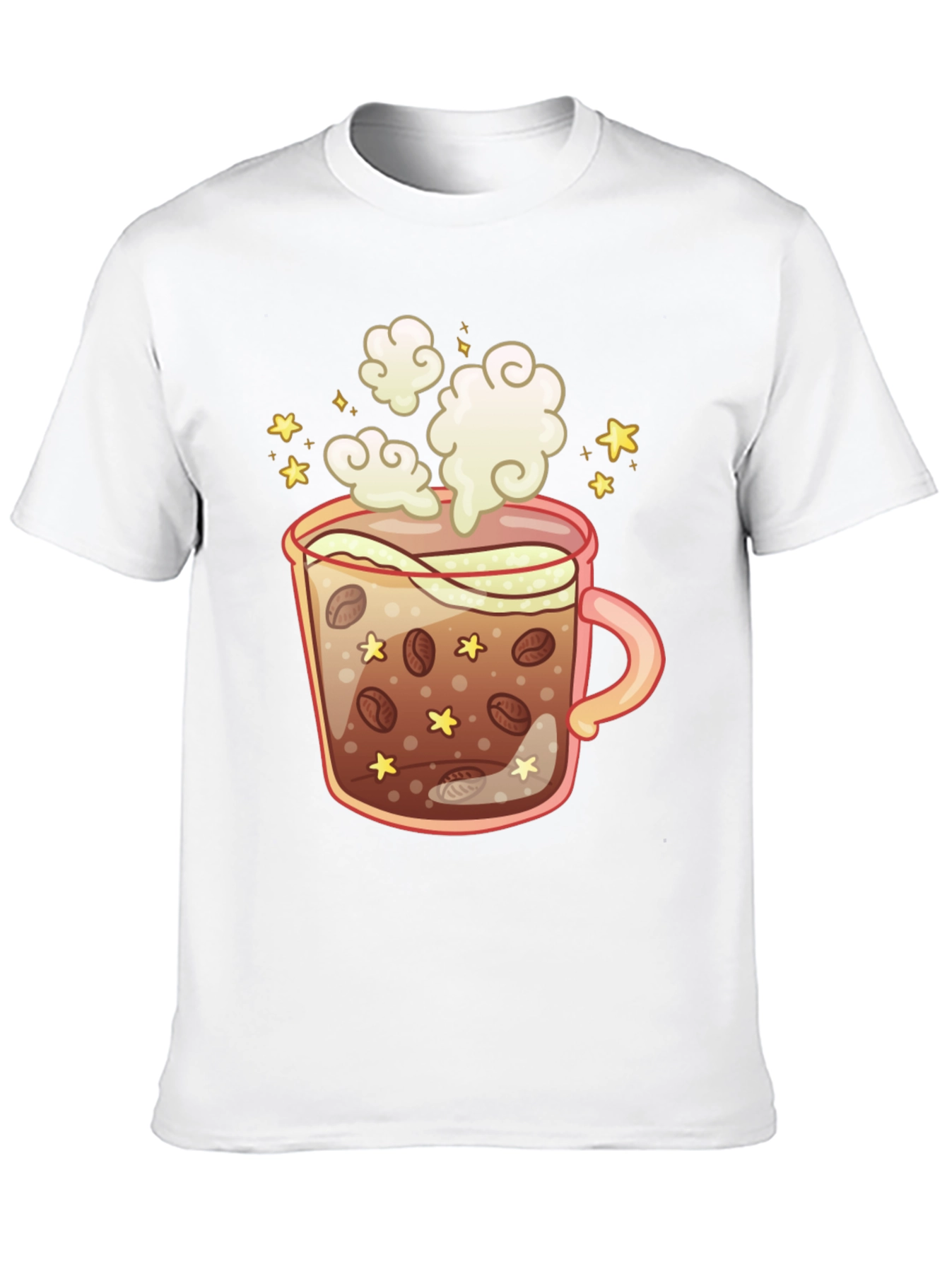 Coffee Cup Graphic Tee - Black Cotton T-Shirt
