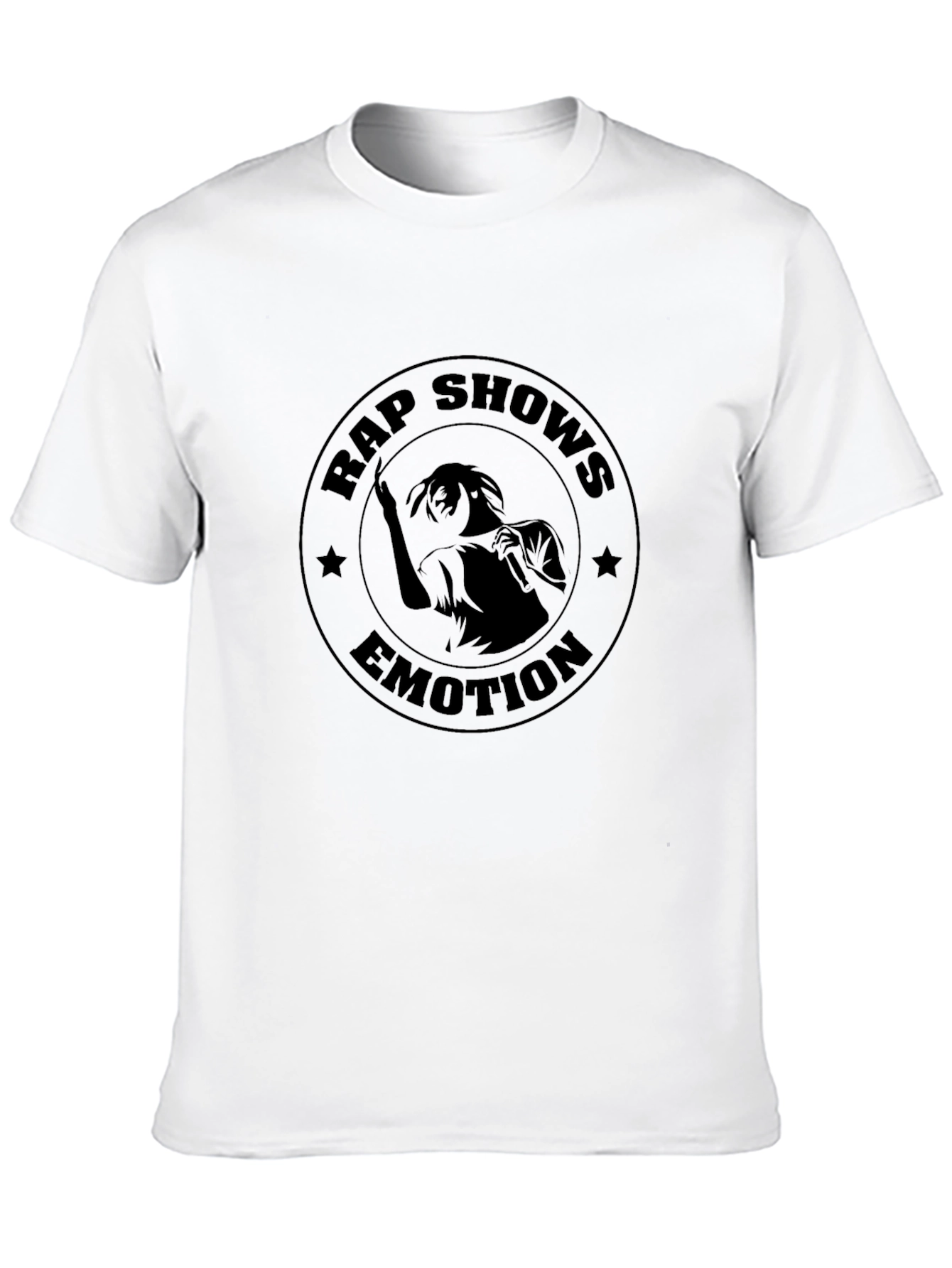 Rap Shows Emotion Black Graphic Tee