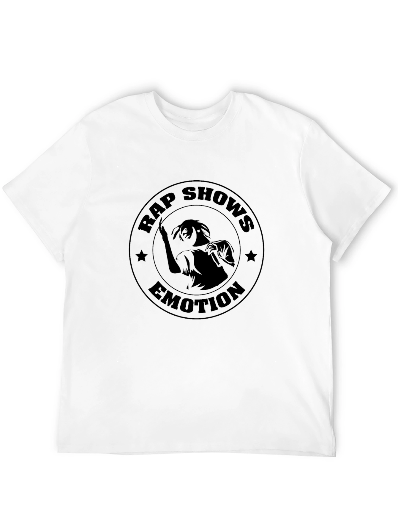 Rap Shows Emotion Black Graphic Tee