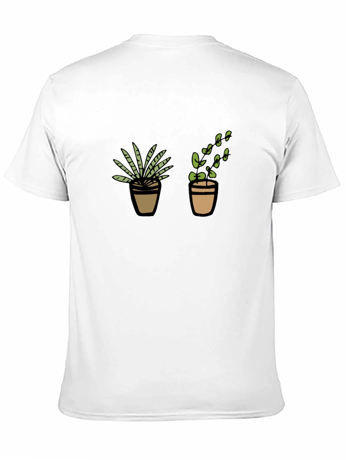 Potted Plant Graphic Tee - Black Cotton T-Shirt