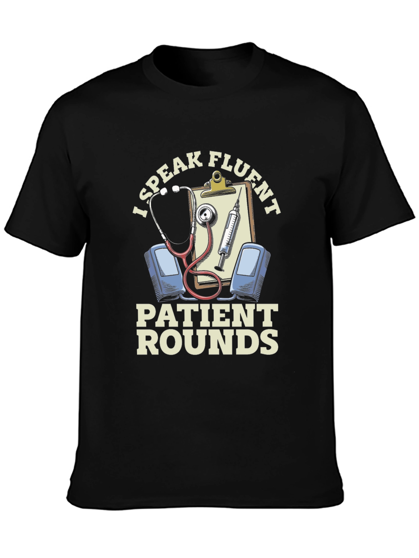 Fluent Patient Rounds Black Graphic T-Shirt