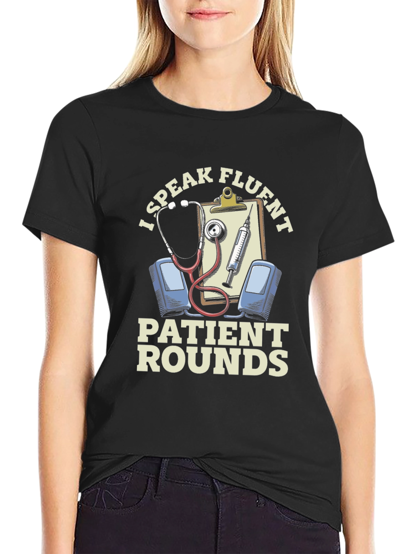 Fluent Patient Rounds Black Graphic T-Shirt