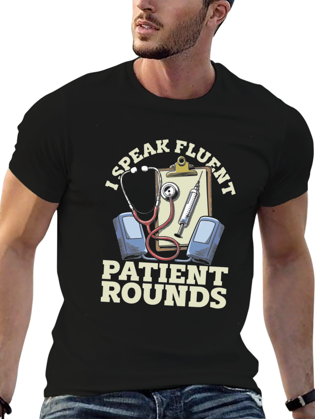 Fluent Patient Rounds Black Graphic T-Shirt