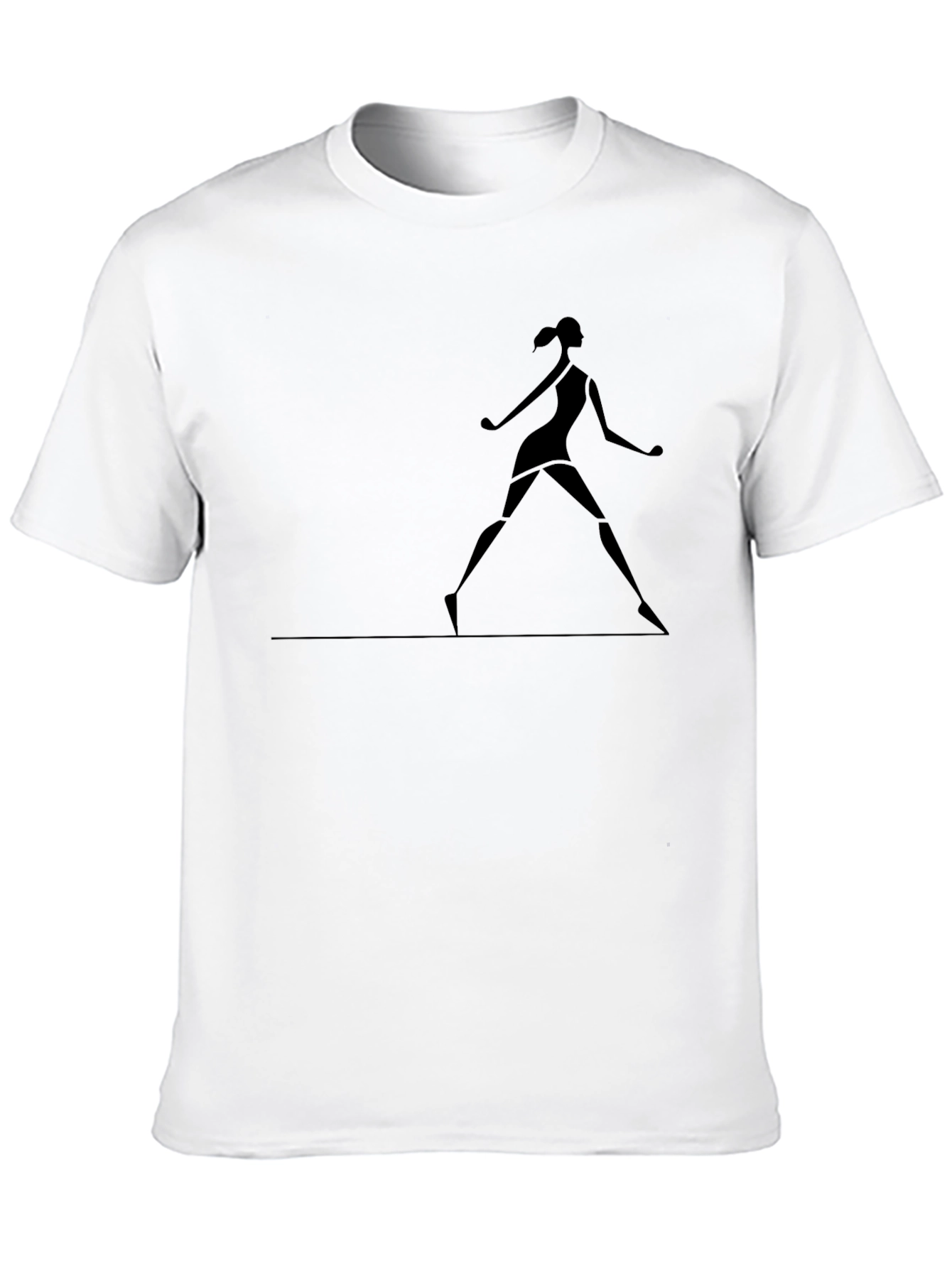 Silhouette Dancer Graphic Tee - Casual Black T-Shirt