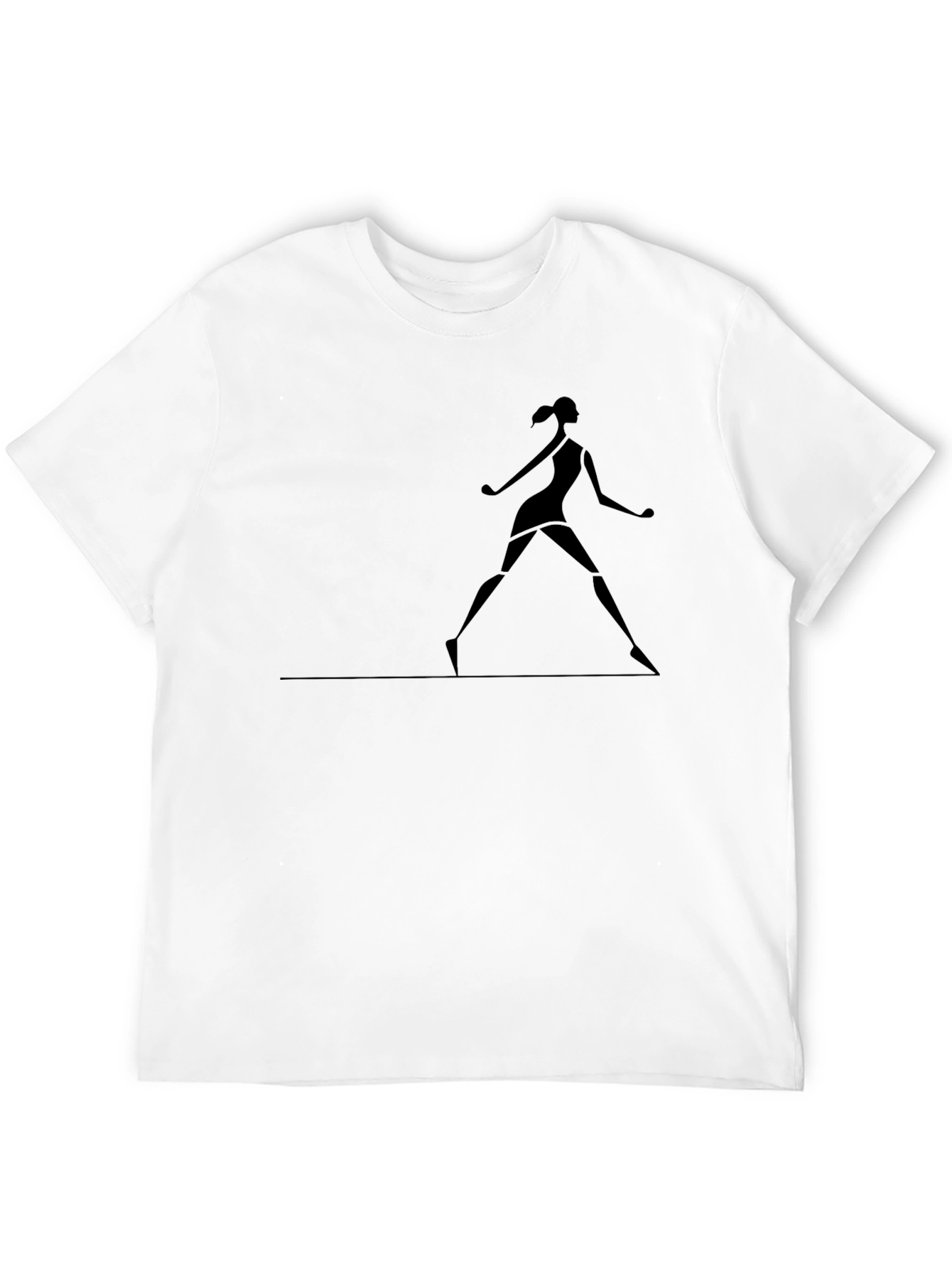 Silhouette Dancer Graphic Tee - Casual Black T-Shirt
