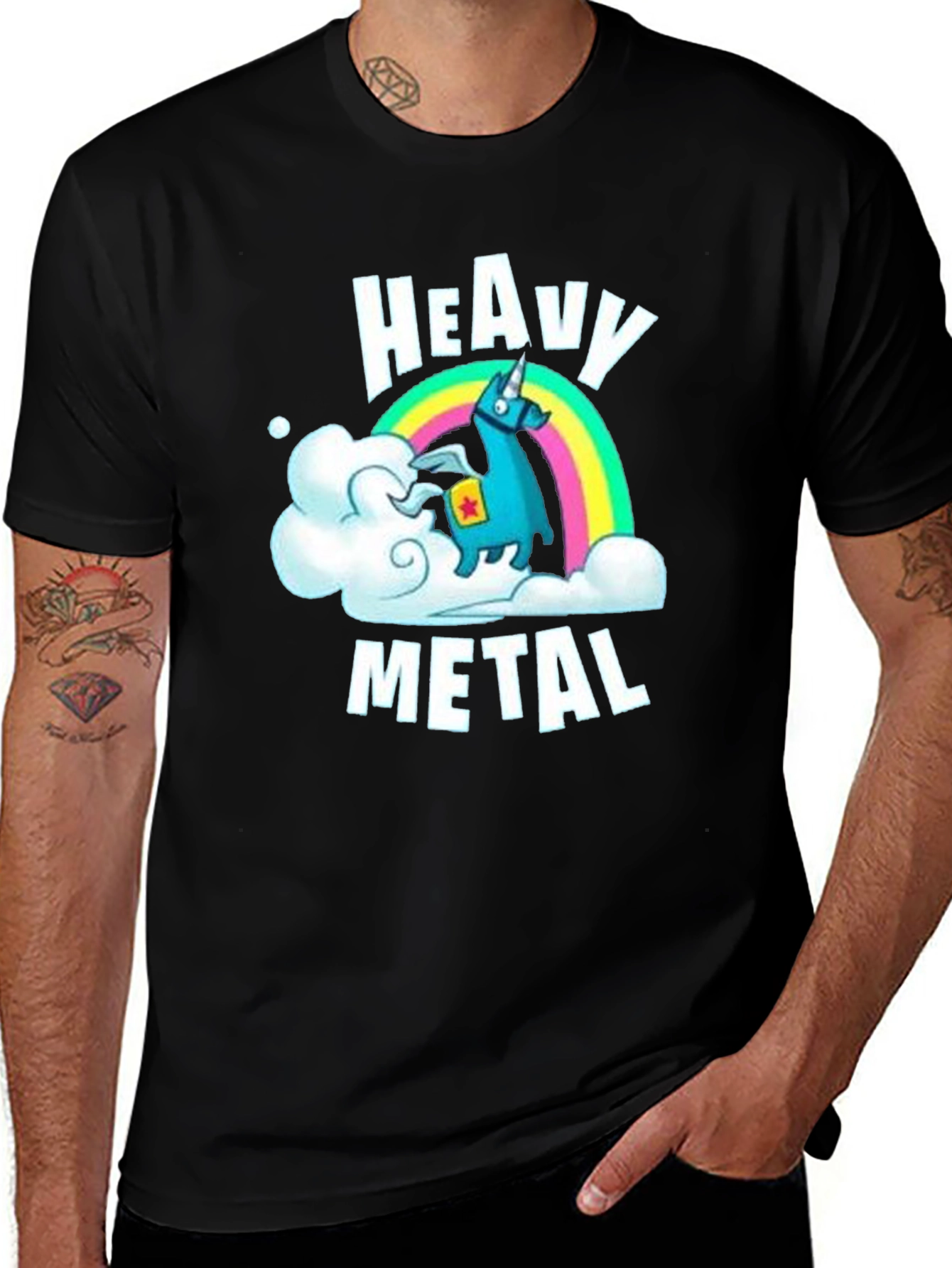Heavy Metal Llama T-Shirt - Black Graphic Tee