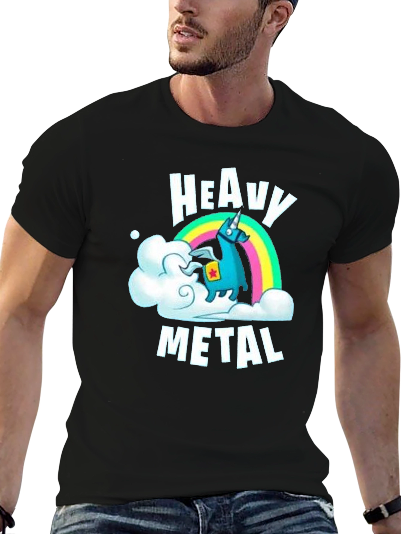 Heavy Metal Llama T-Shirt - Black Graphic Tee
