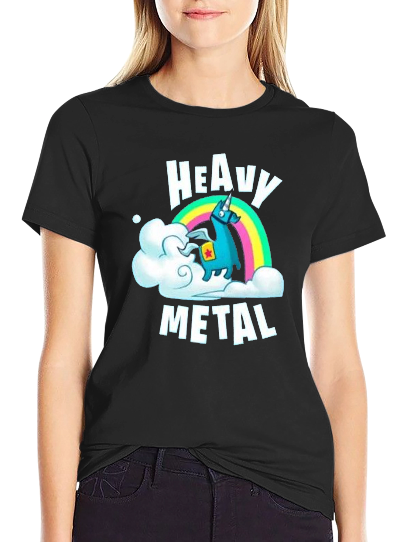 Heavy Metal Llama T-Shirt - Black Graphic Tee