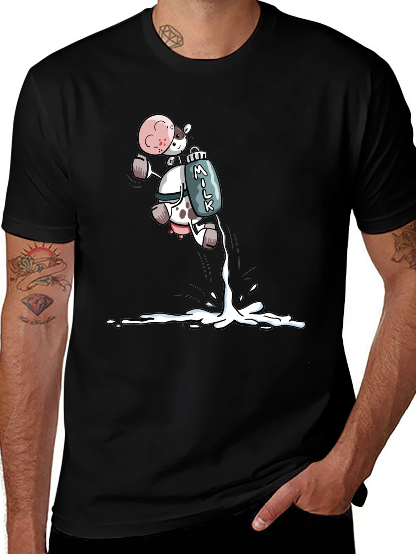Cartoon Cow Milk T-Shirt