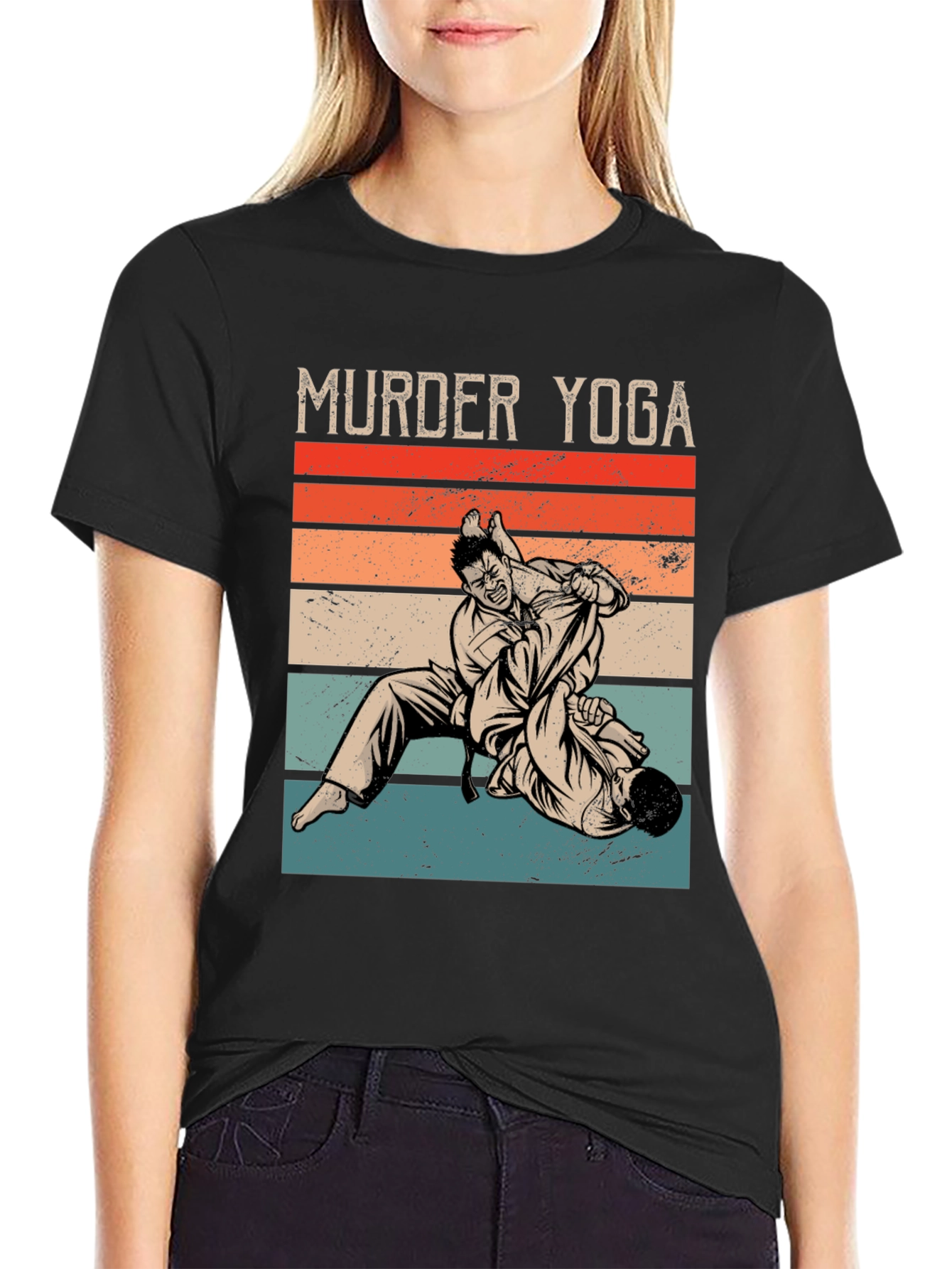 Murder Yoga Retro T-Shirt - Martial Arts Graphic Tee