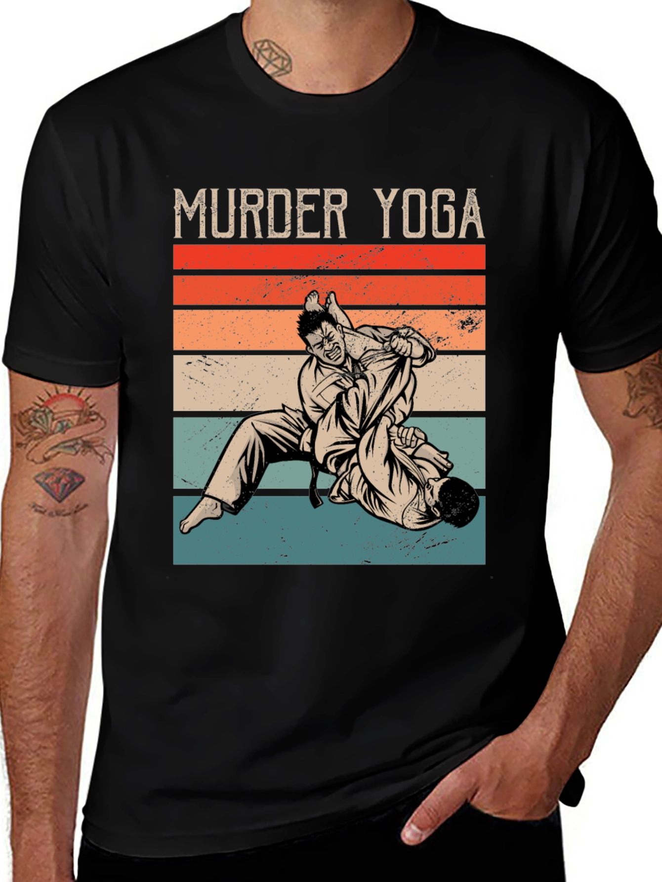 Murder Yoga Retro T-Shirt - Martial Arts Graphic Tee