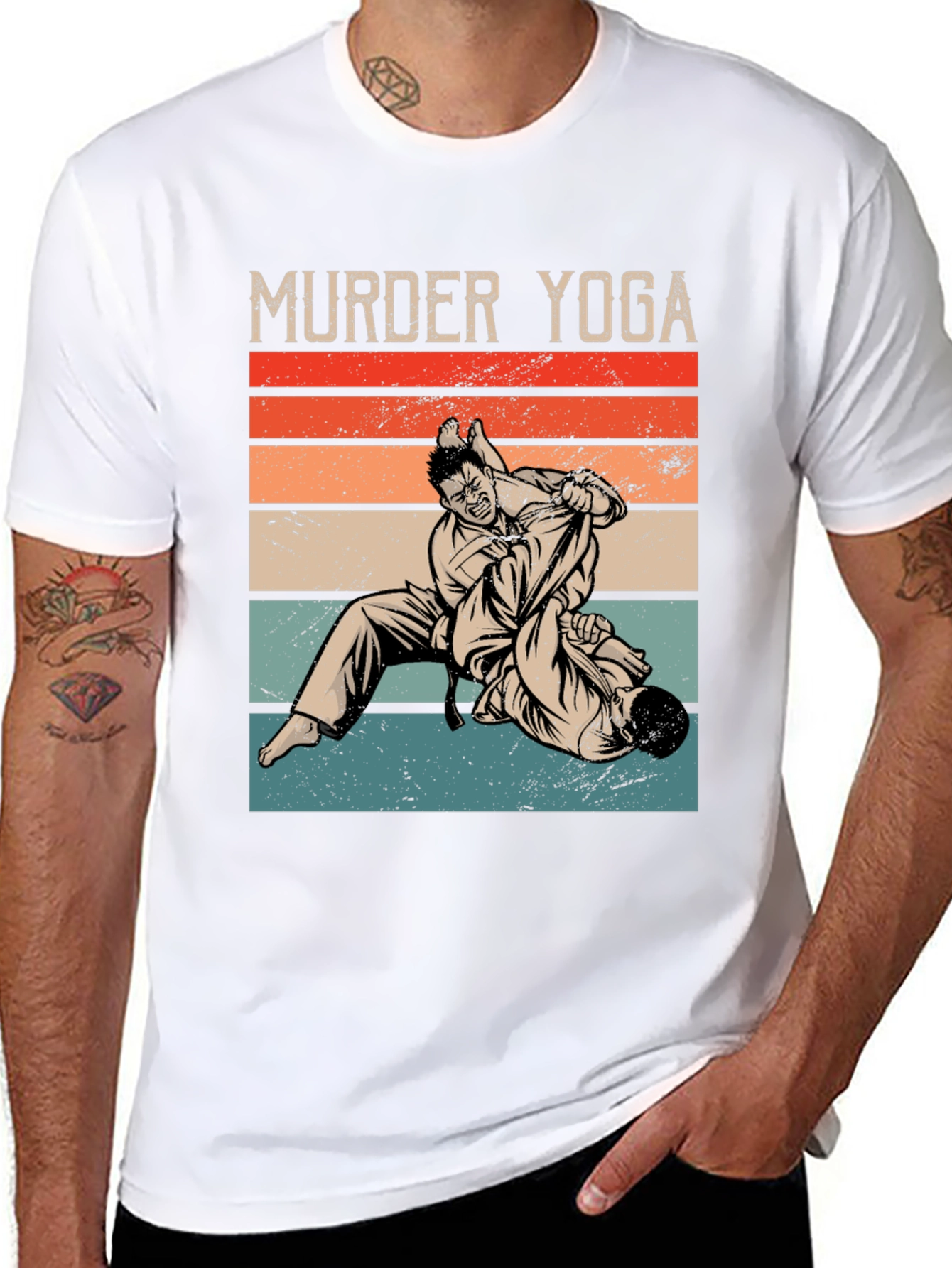 Murder Yoga Retro T-Shirt - Martial Arts Graphic Tee