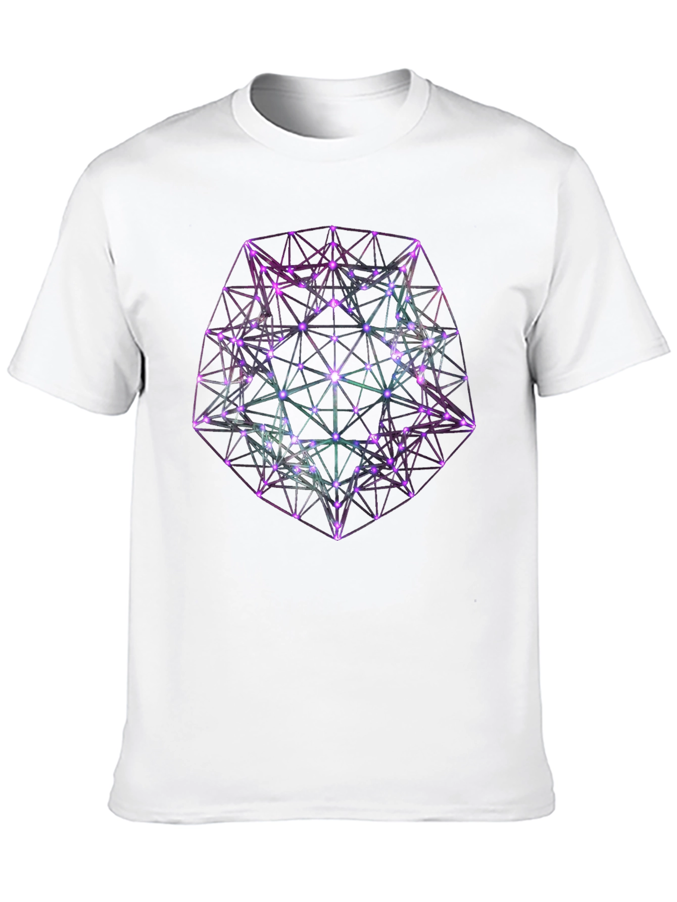 Geometric Neon Graphic Black T-Shirt