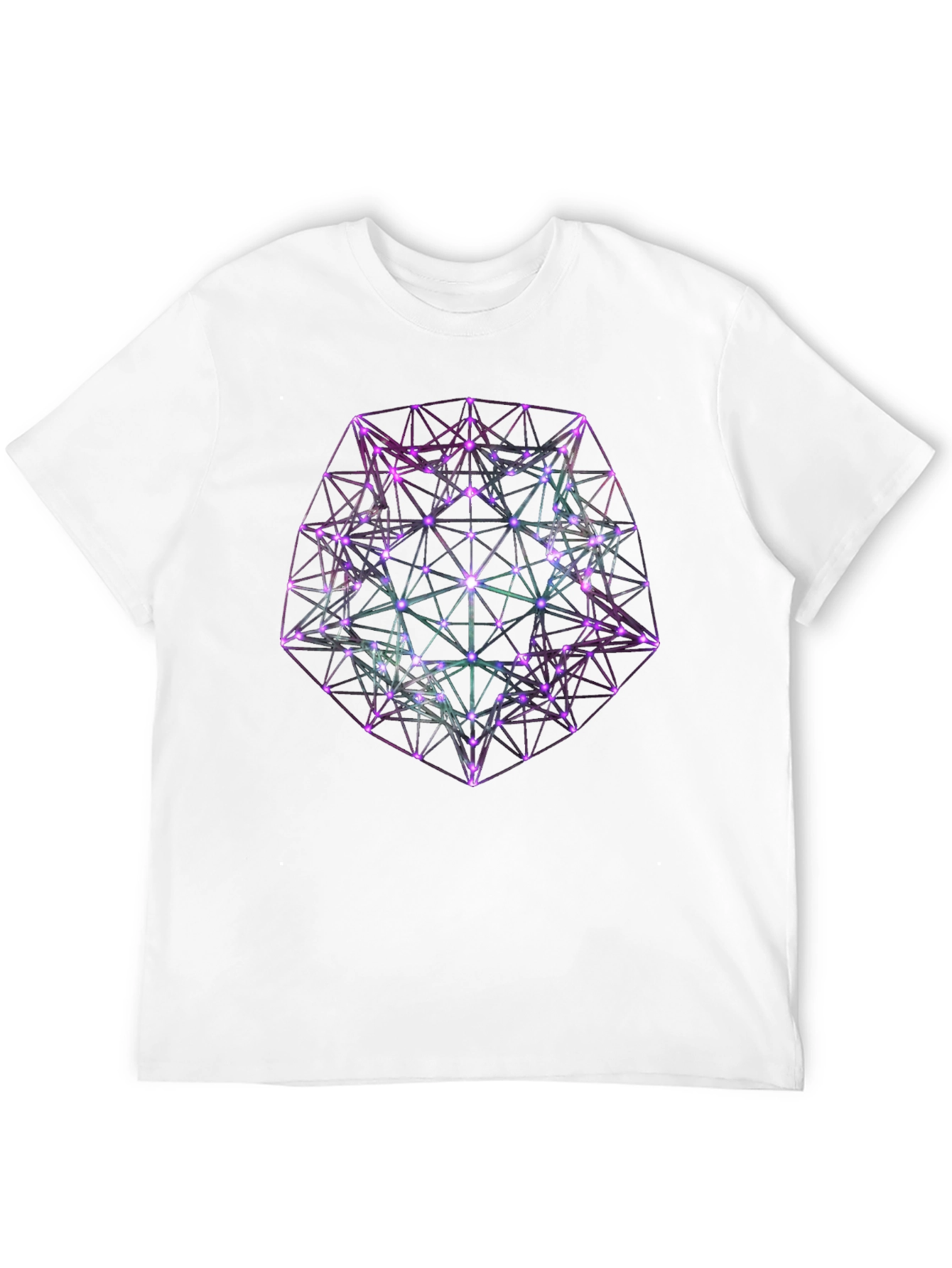 Geometric Neon Graphic Black T-Shirt