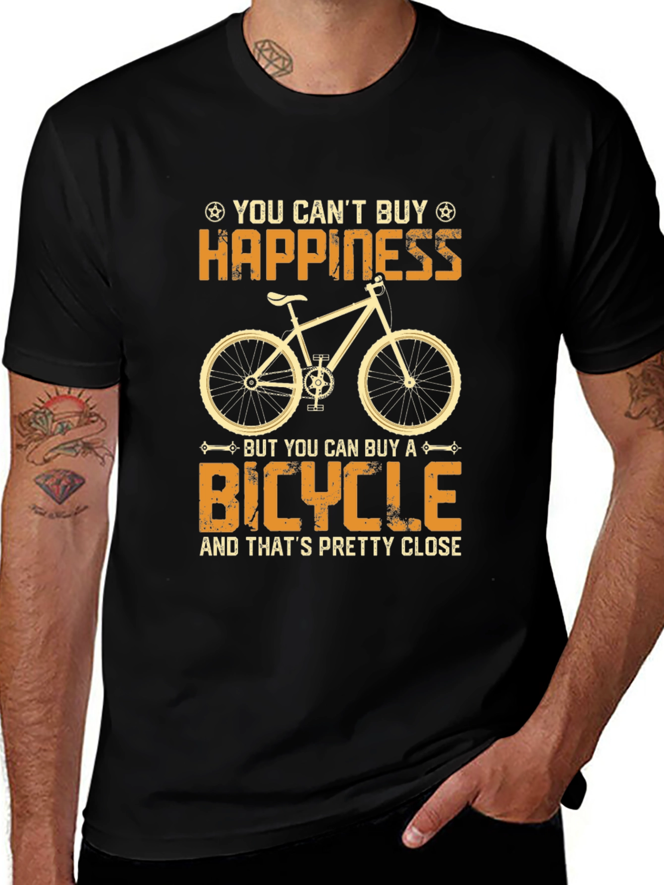 Happiness Bicycle Graphic T-Shirt