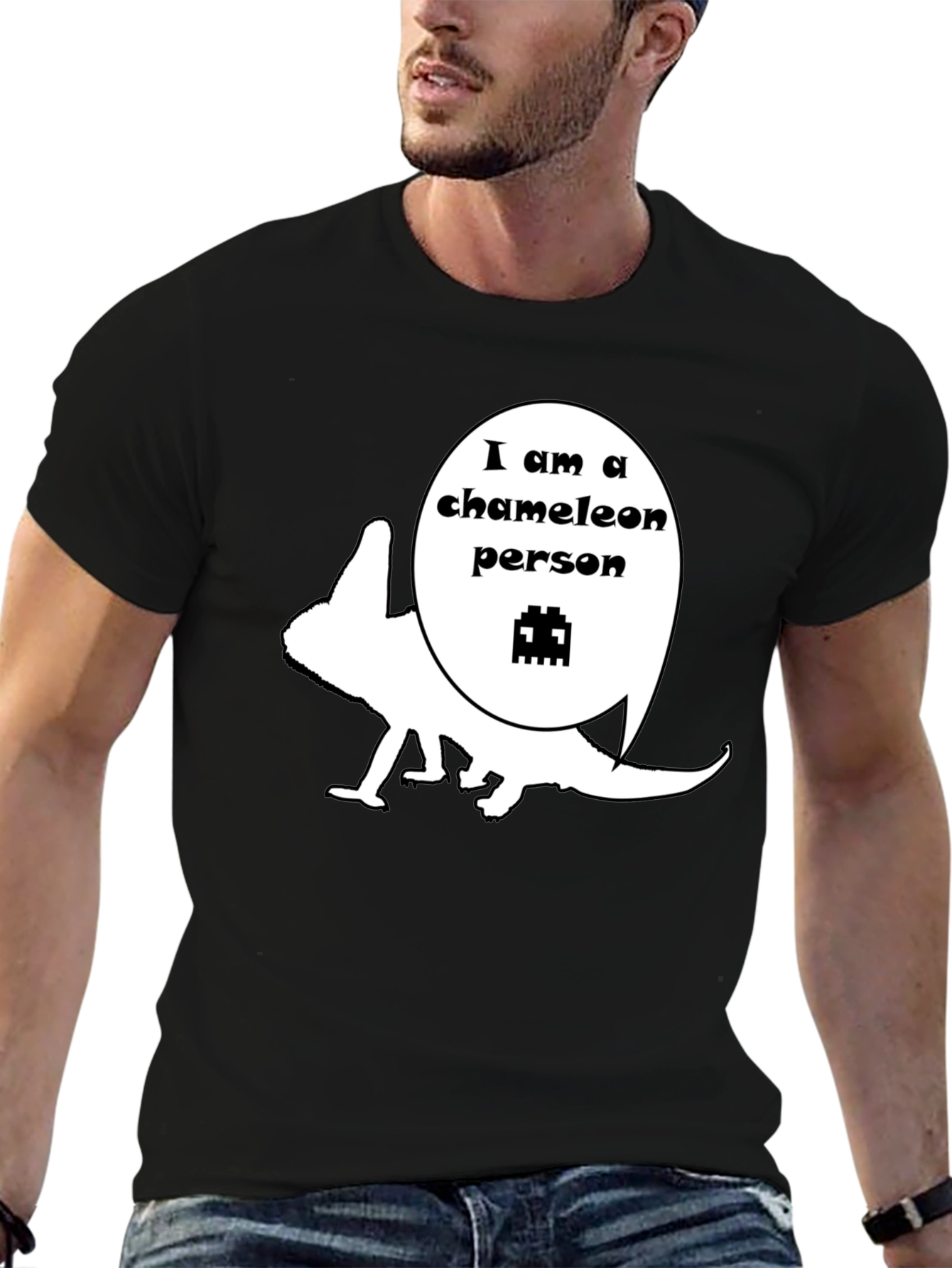 Chameleon Person Graphic T-Shirt - Unique Design