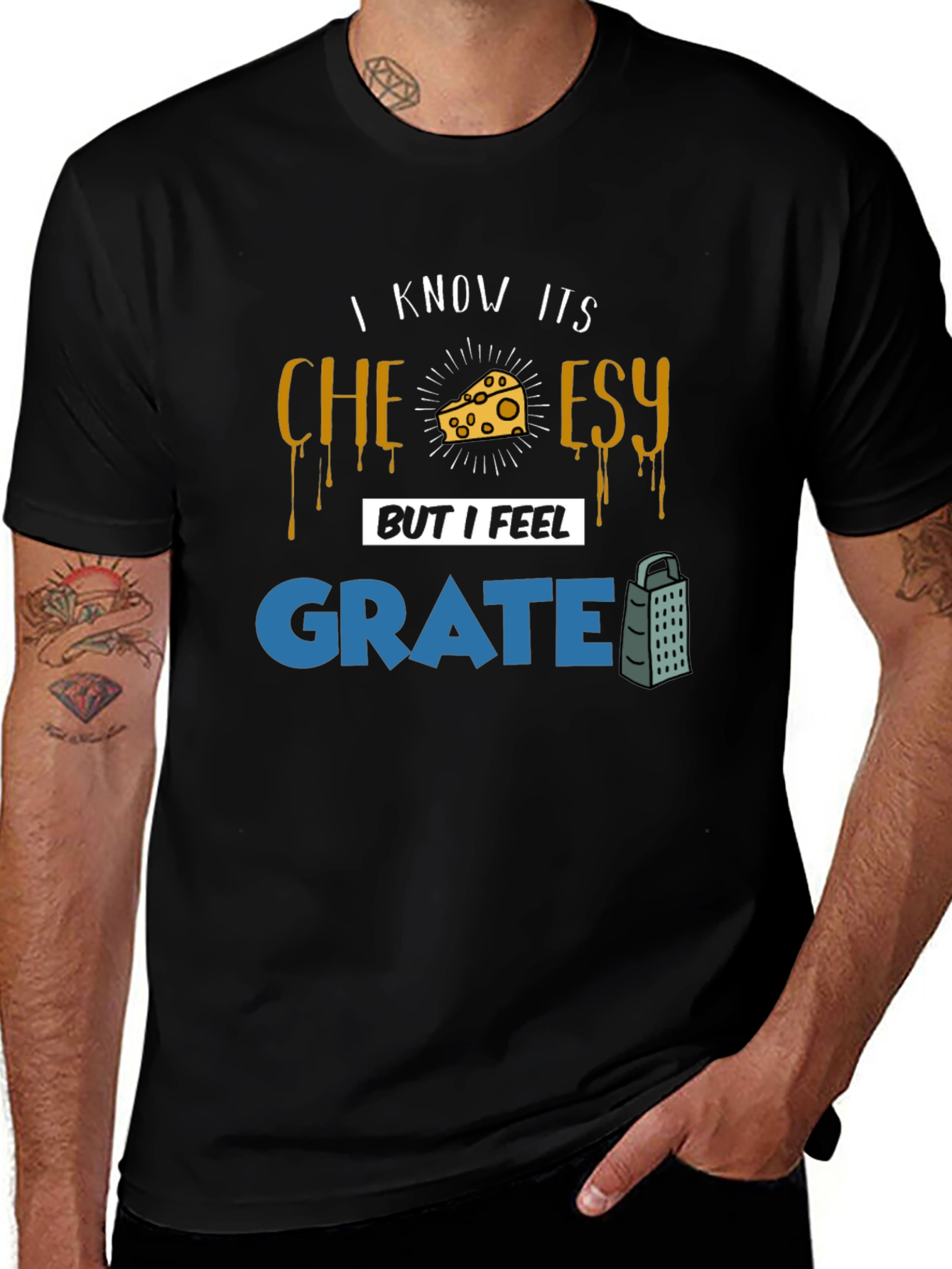 Cheesy Grate Pun T-Shirt - Funny Graphic Tee