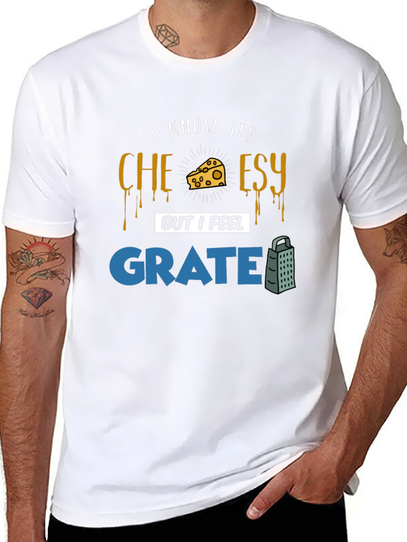 Cheesy Grate Pun T-Shirt - Funny Graphic Tee