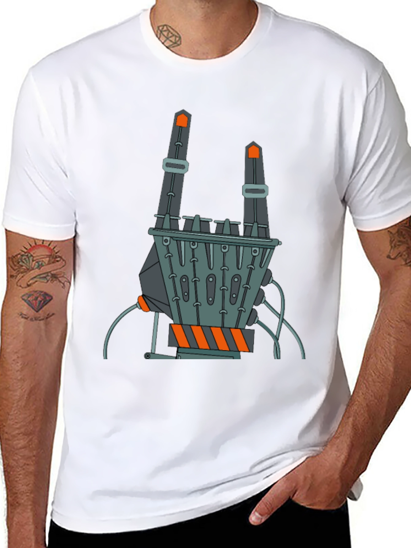 Robotic Hand Graphic Tee - Rock On!
