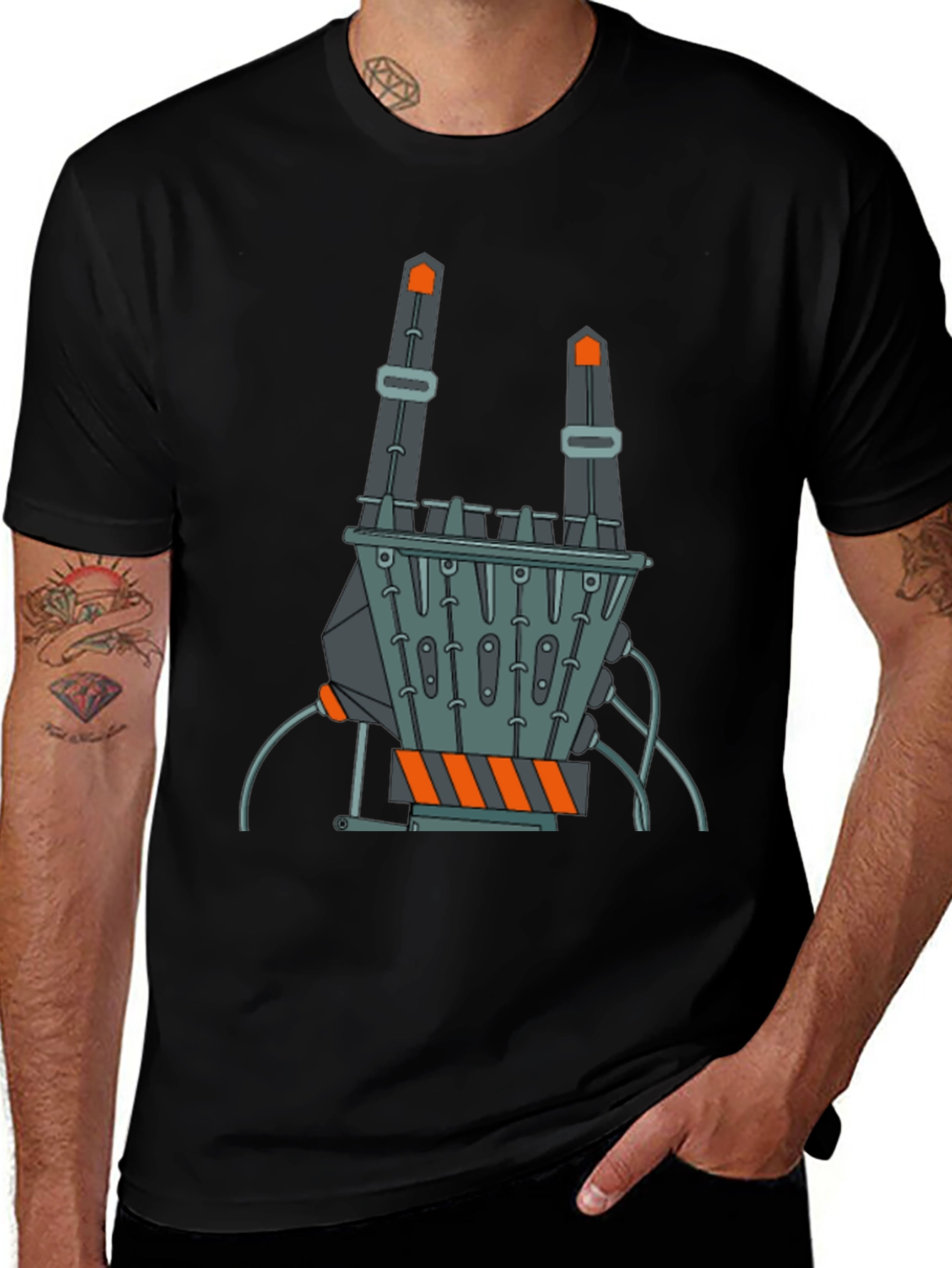 Robotic Hand Graphic Tee - Rock On!