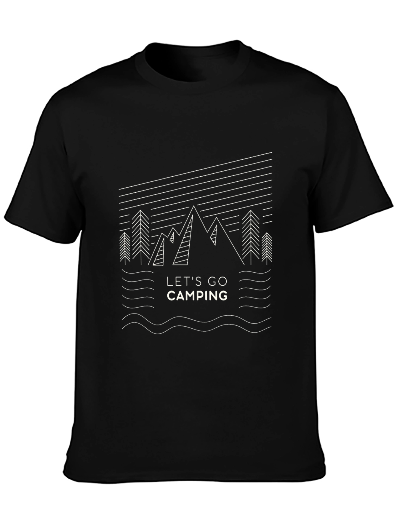 Lets Go Camping Graphic Tee - Black