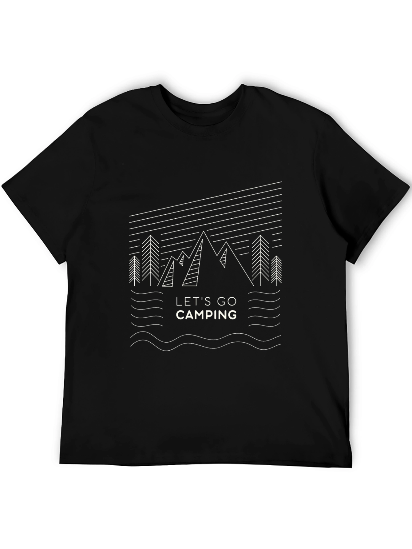 Lets Go Camping Graphic Tee - Black