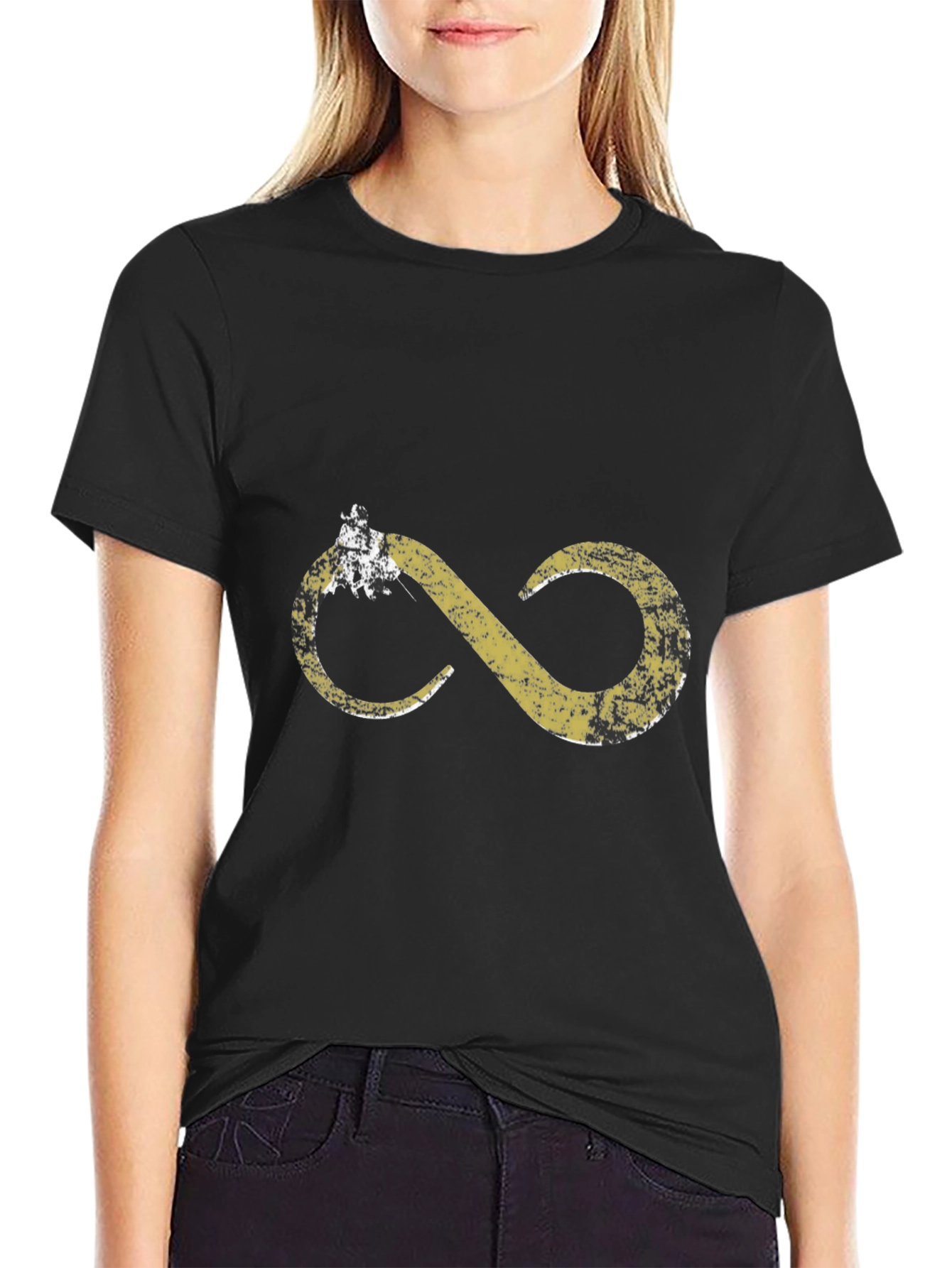Distressed Infinity Symbol Black T-Shirt