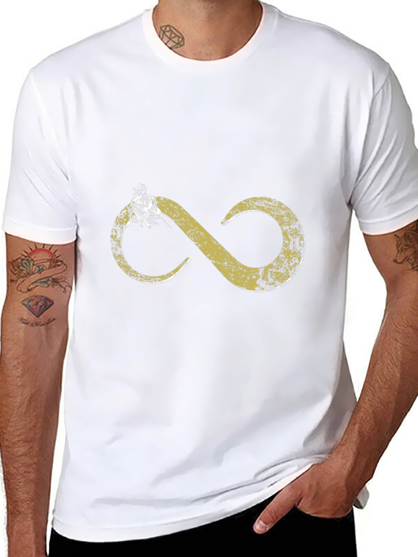 Distressed Infinity Symbol Black T-Shirt