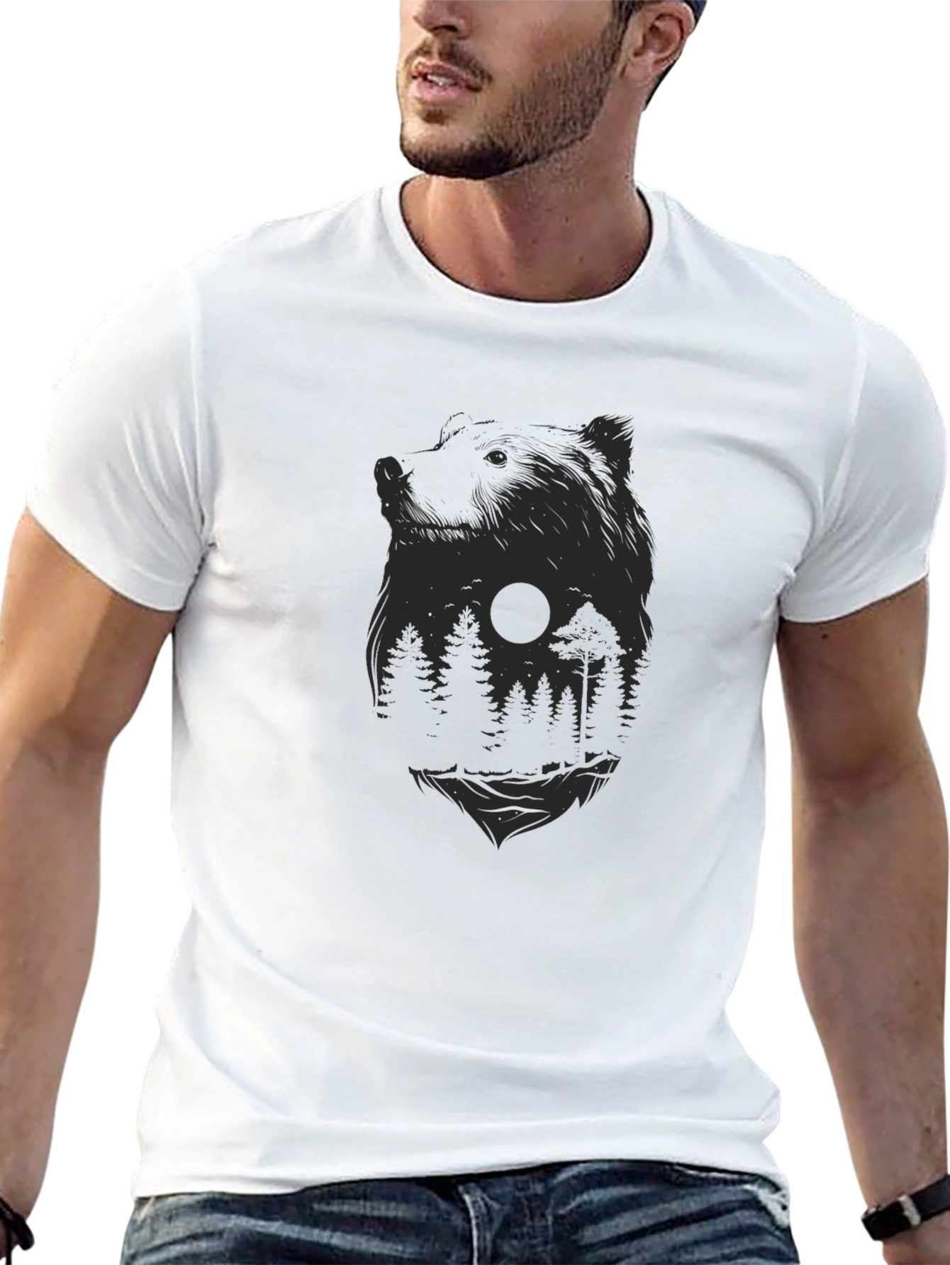 Nature Bear Black Graphic Tee