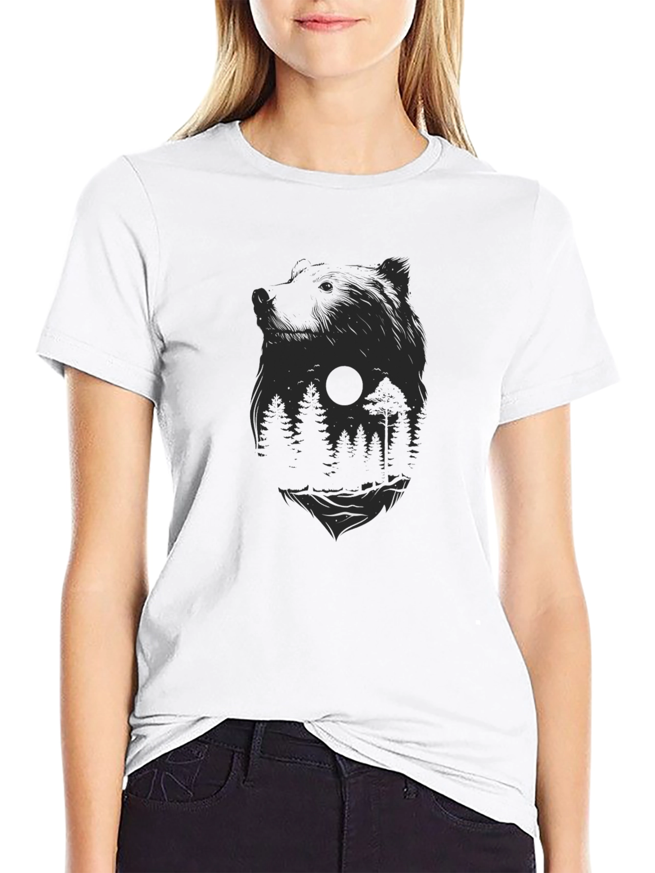 Nature Bear Black Graphic Tee