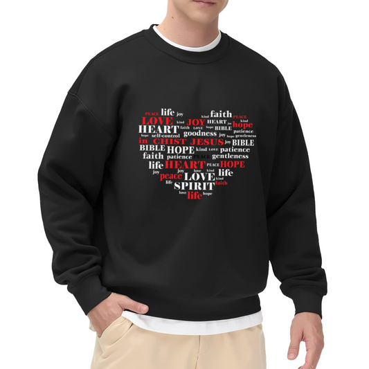 Word Cloud Heart - Faith Love Peace Graphic ԲÁìÎÀÒÂ | Unisex Pullover Sweatshirt