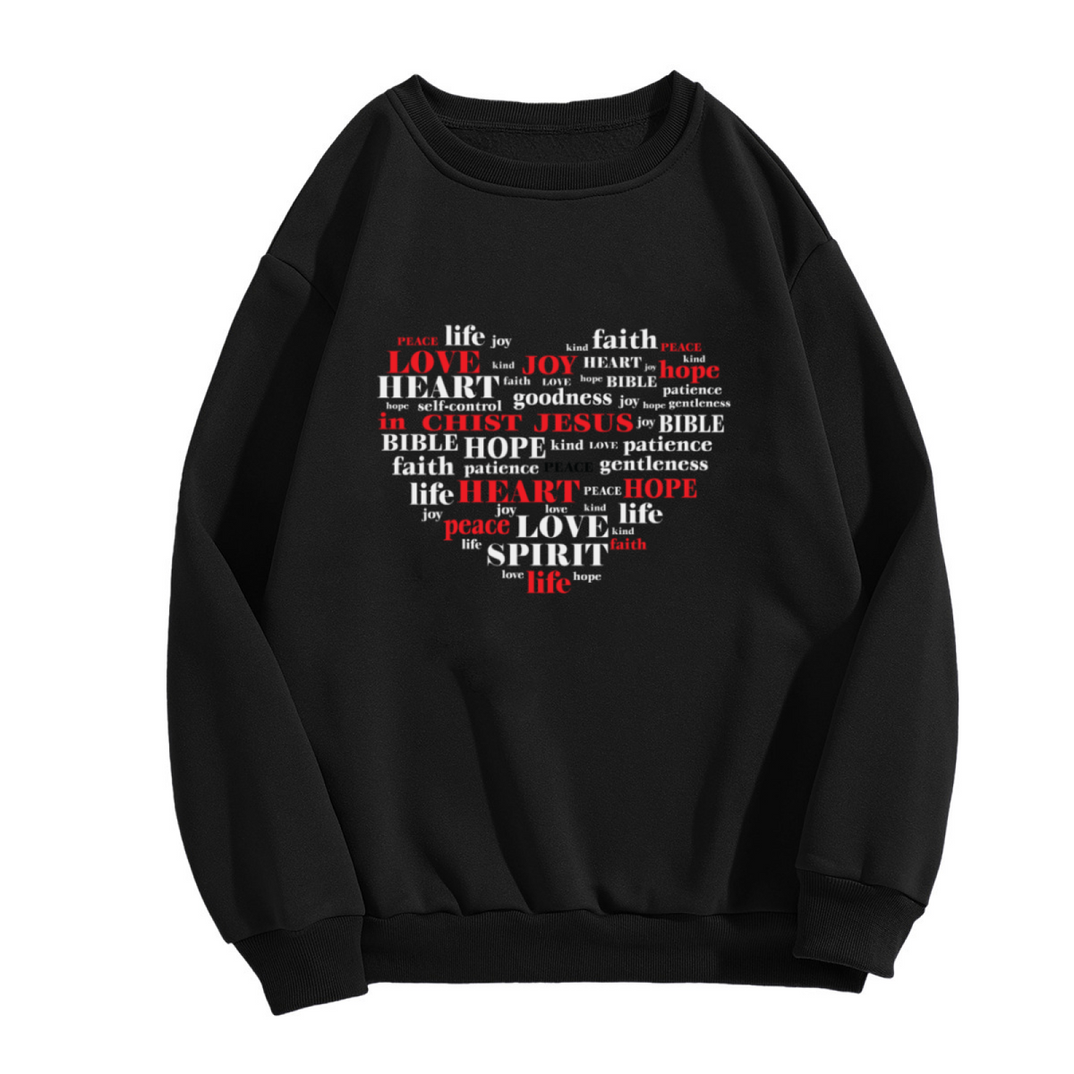 Word Cloud Heart - Faith Love Peace Graphic ԲÁìÎÀÒÂ | Unisex Pullover Sweatshirt