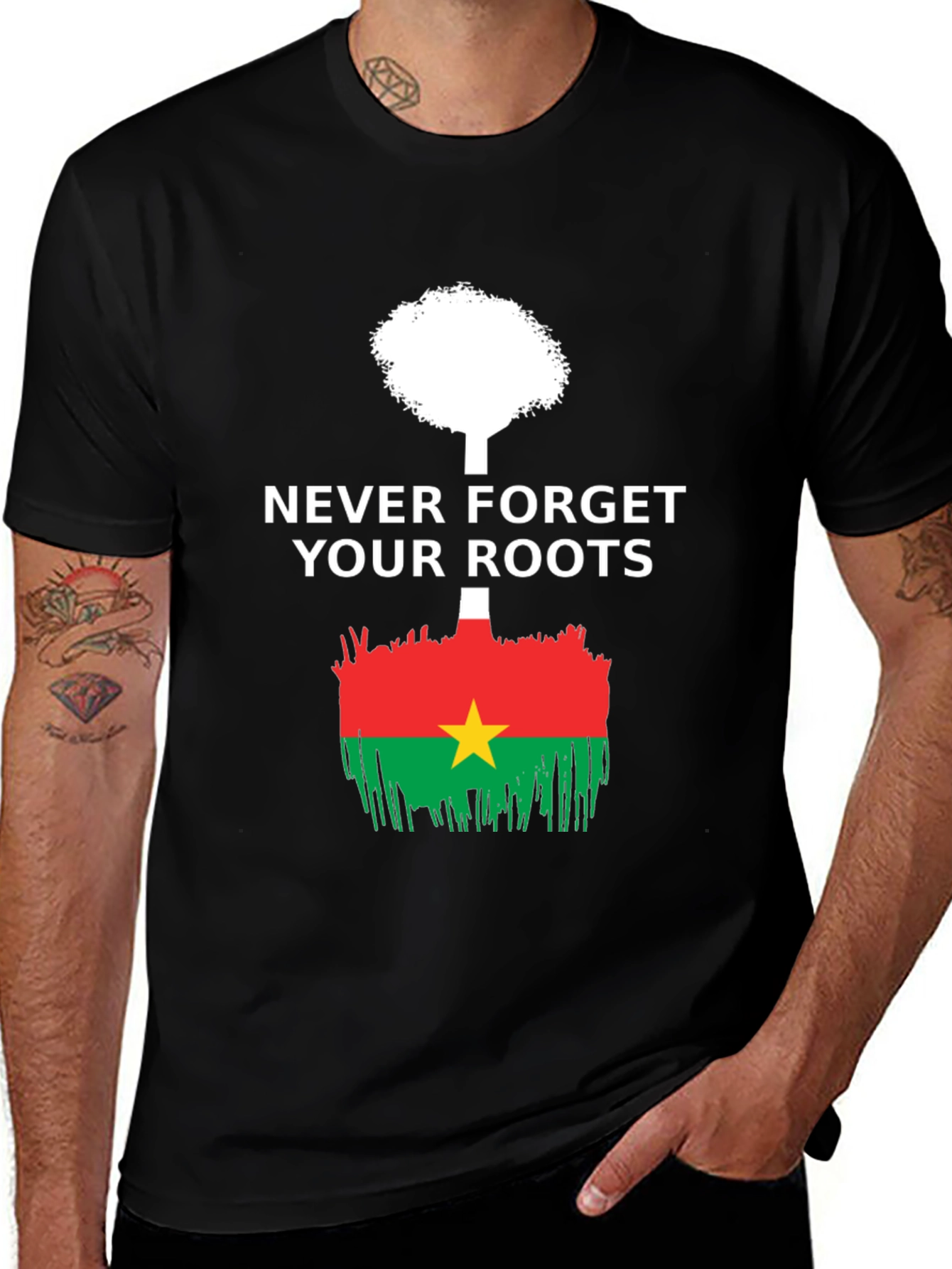 Never Forget Roots Burkina Faso Flag T-Shirt