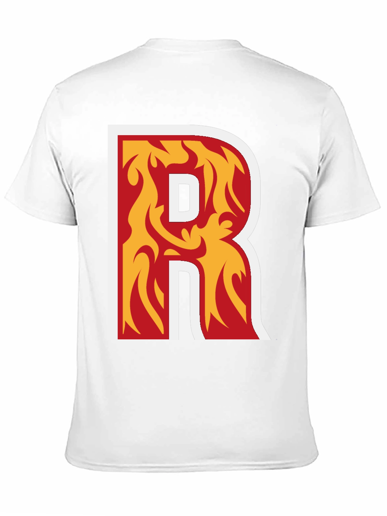 Fiery Letter R Graphic T-Shirt - Black