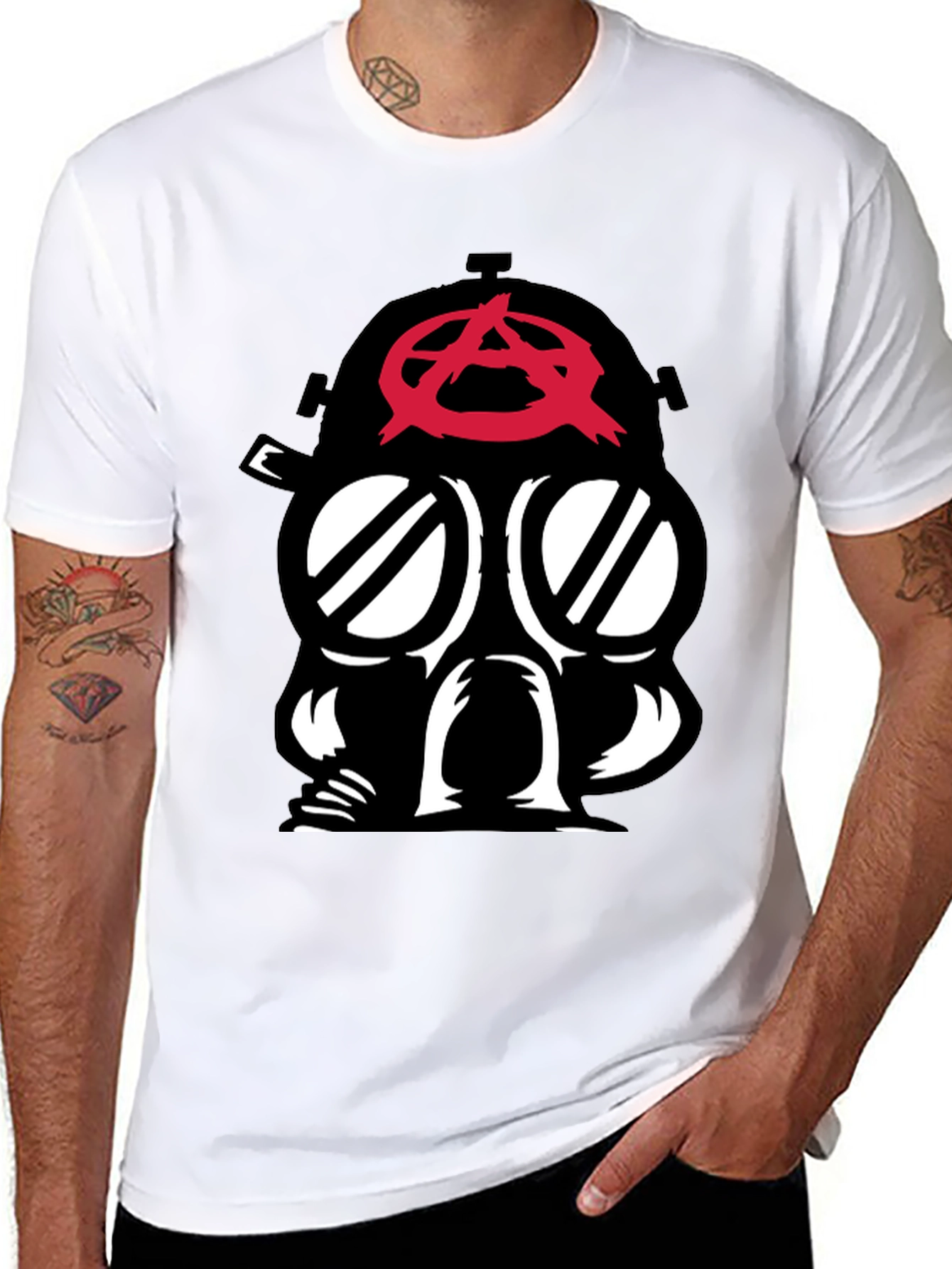 Anarchy Gas Mask Graphic Tee - Bold Statement