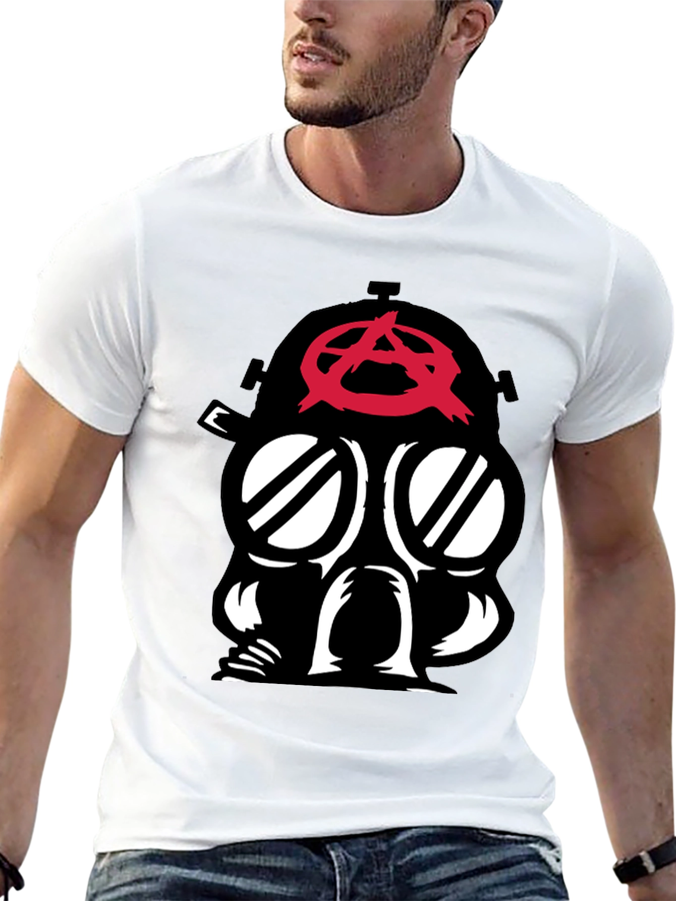 Anarchy Gas Mask Graphic Tee - Bold Statement