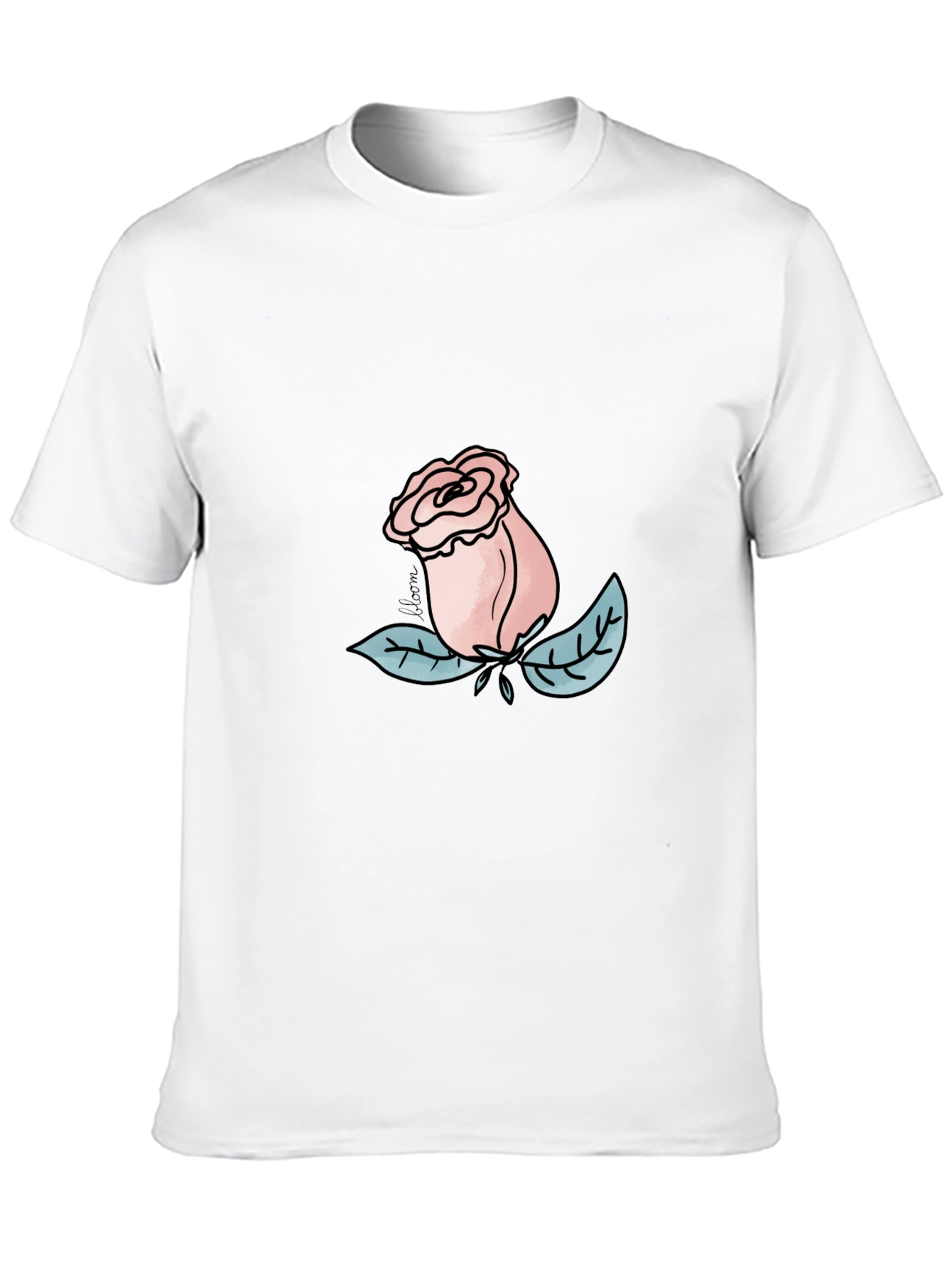 Rose Graphic Tee - Black Casual T-Shirt
