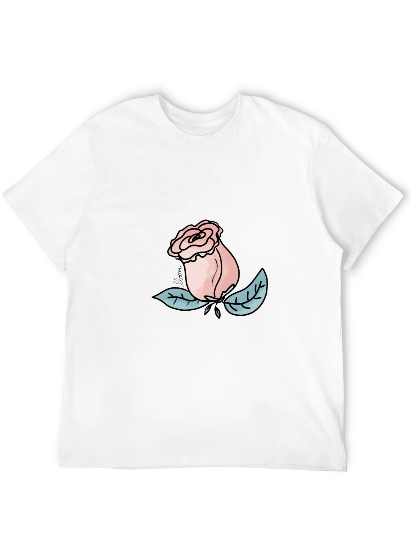 Rose Graphic Tee - Black Casual T-Shirt