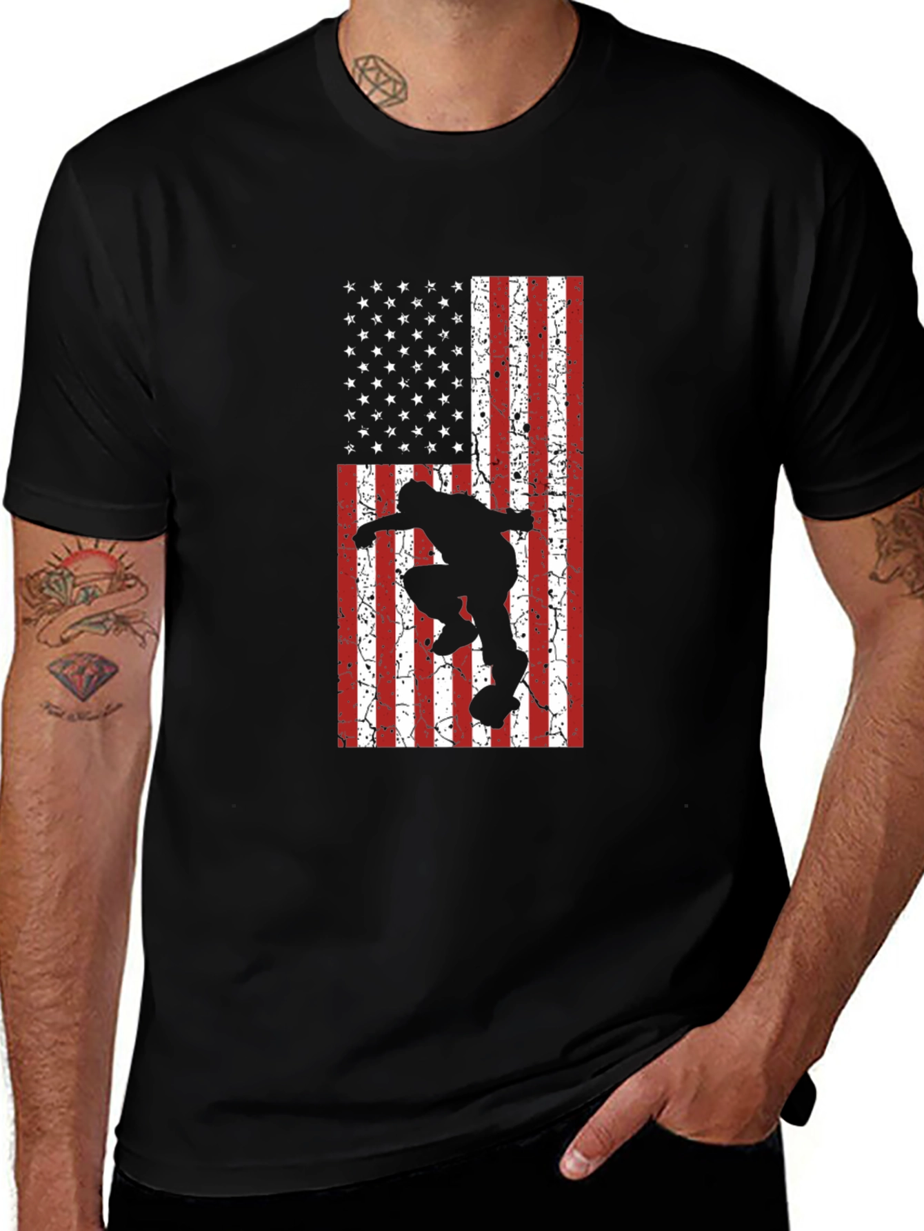 Skateboarding USA Flag T-Shirt
