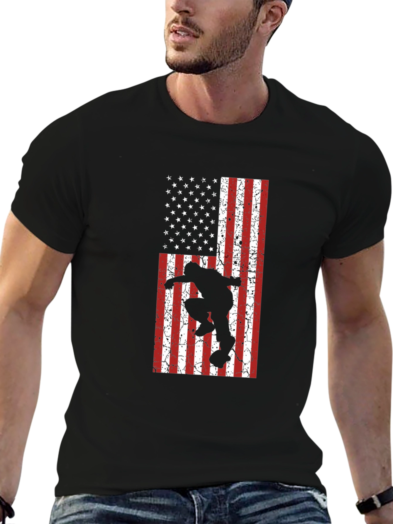 Skateboarding USA Flag T-Shirt