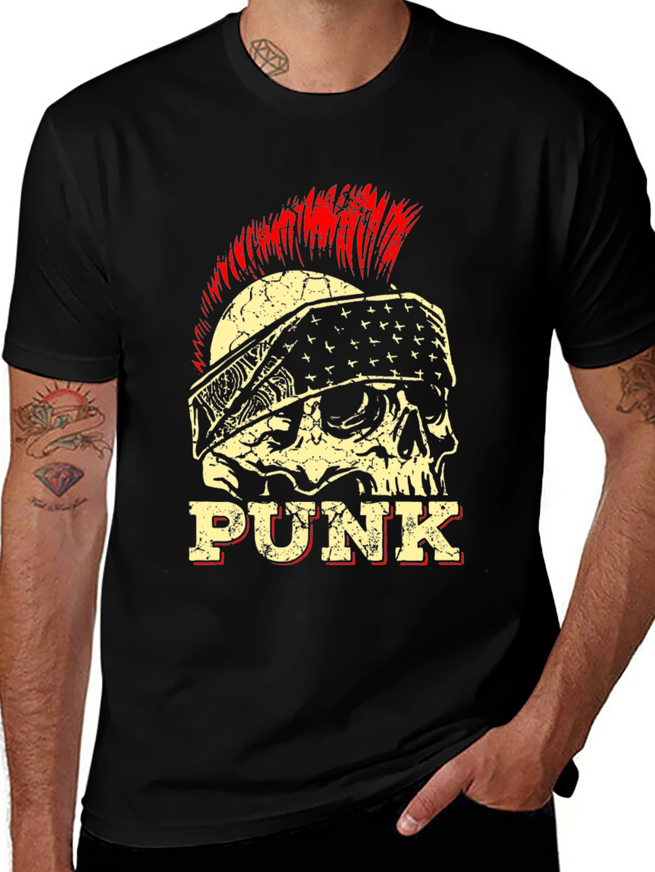 Punk Skull Graphic Tee - Rock & Roll Style