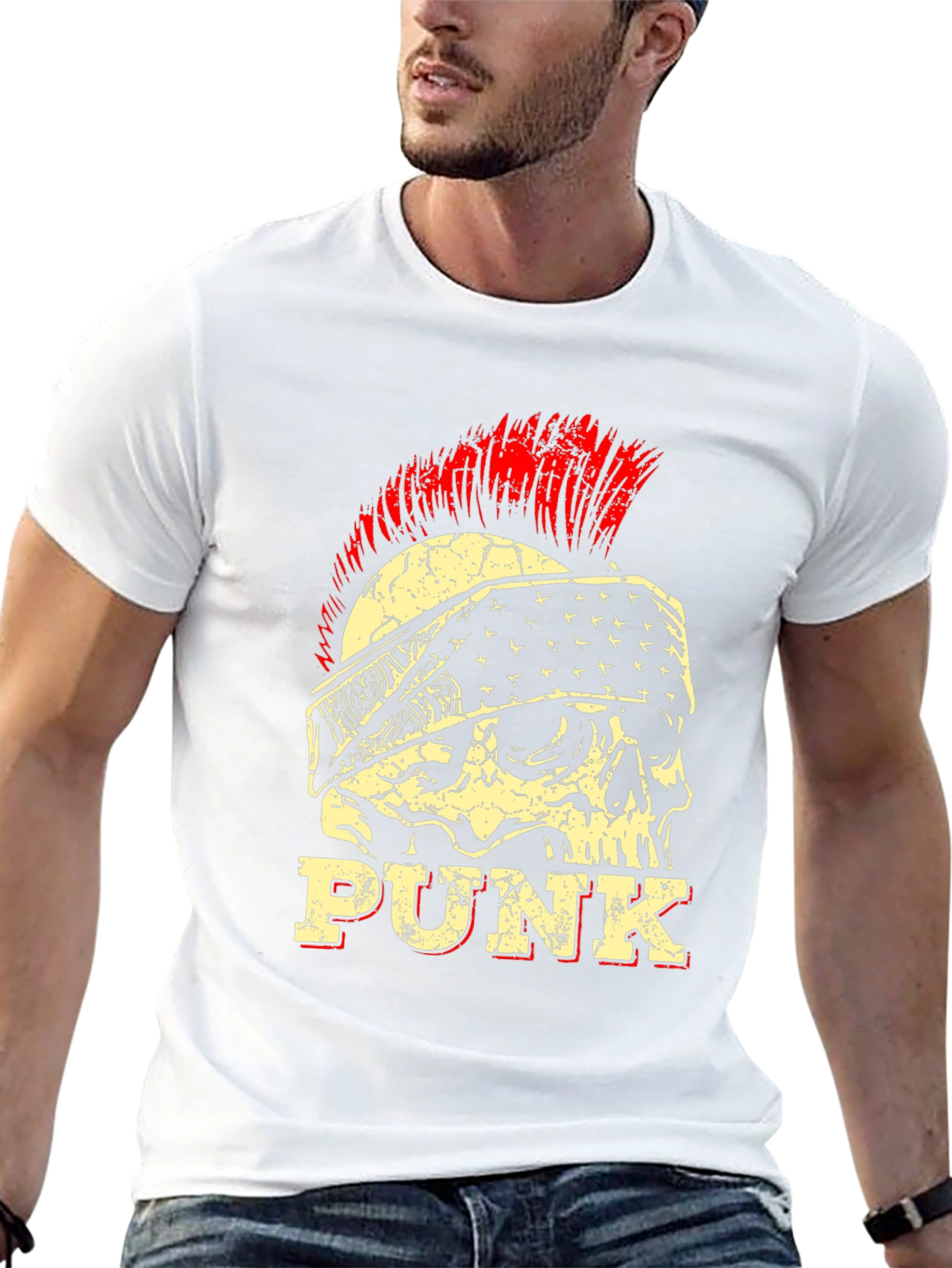 Punk Skull Graphic Tee - Rock & Roll Style